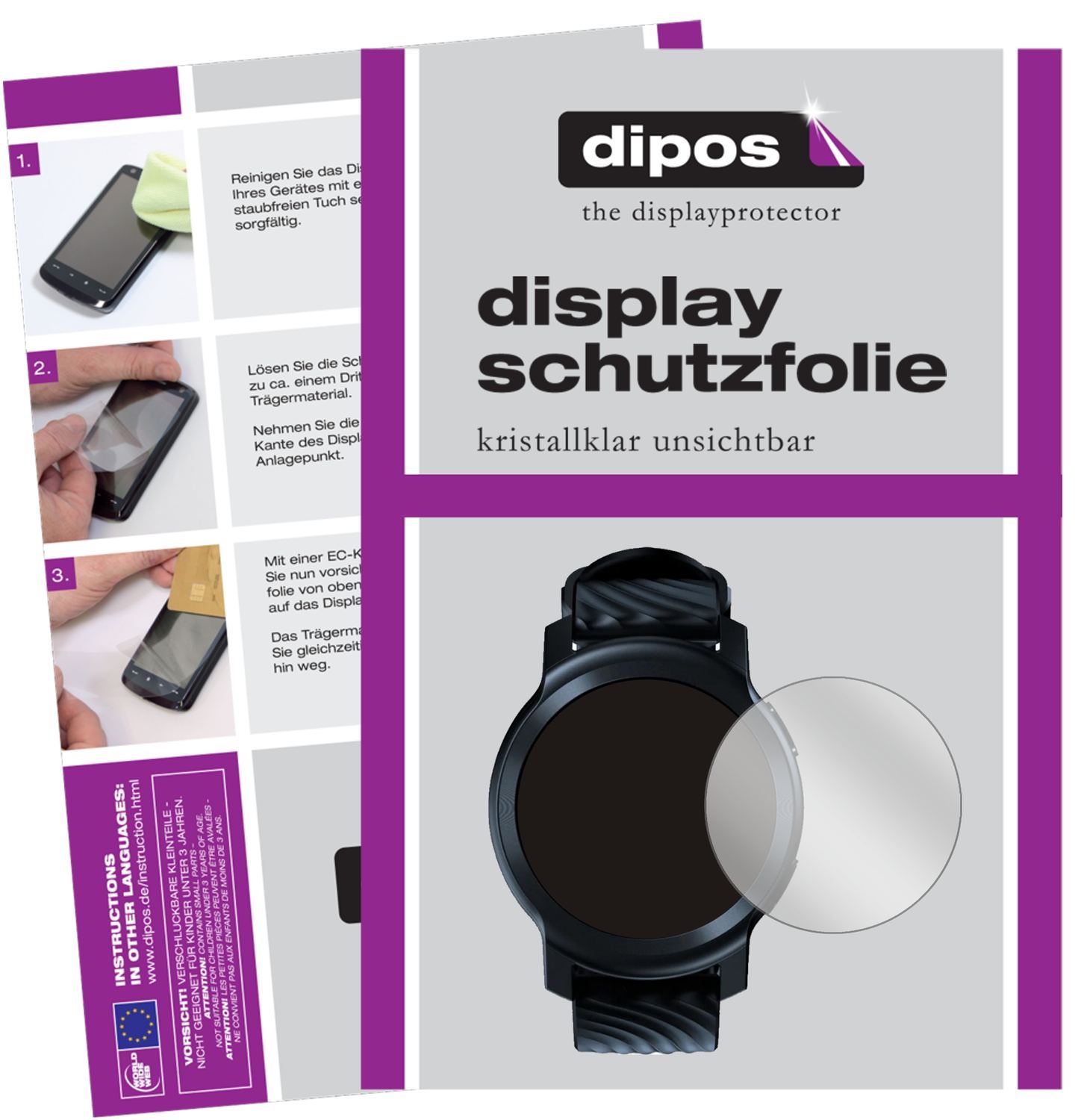5x Schutzfolie klar für Motorola Moto Watch 100 Di (1)