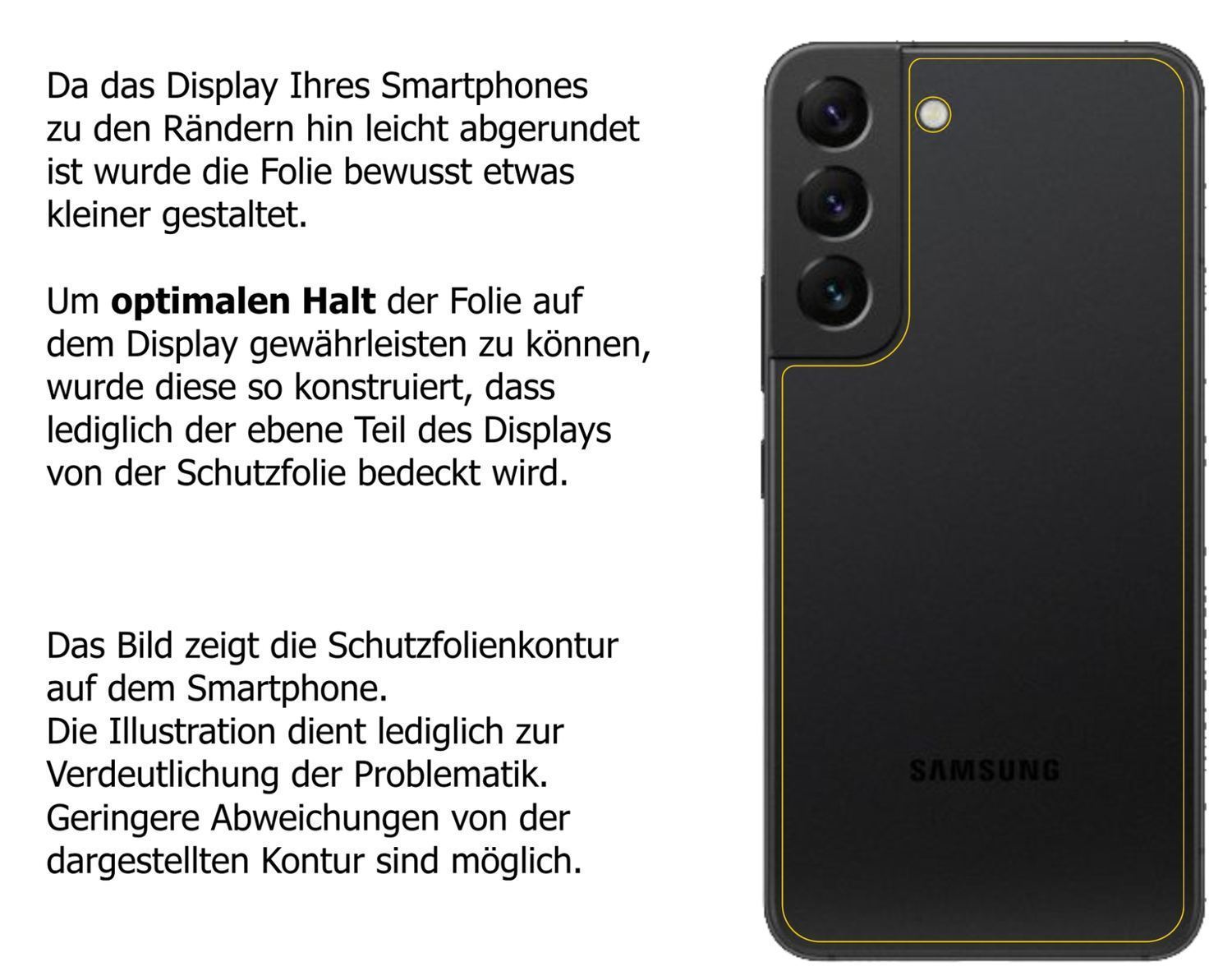 1x 9H Schutzfolie matt für Samsung Galaxy S22 Rück (3)