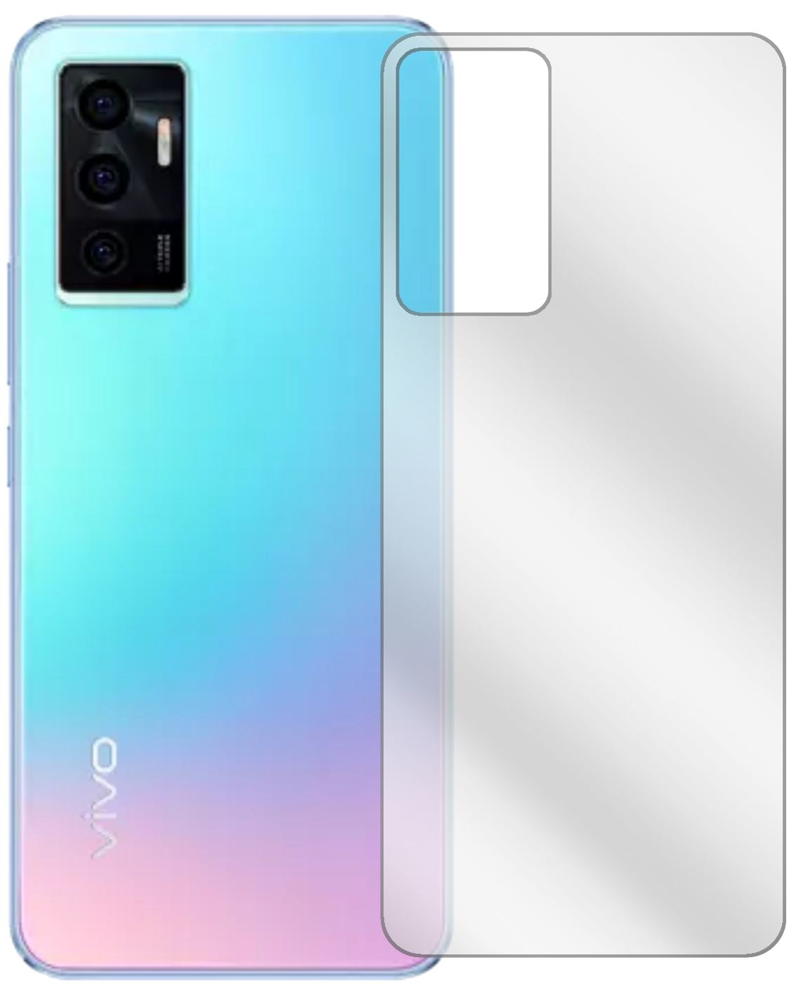5x Schutzfolie klar für Vivo V23e 5G Rückseite Dis (2)