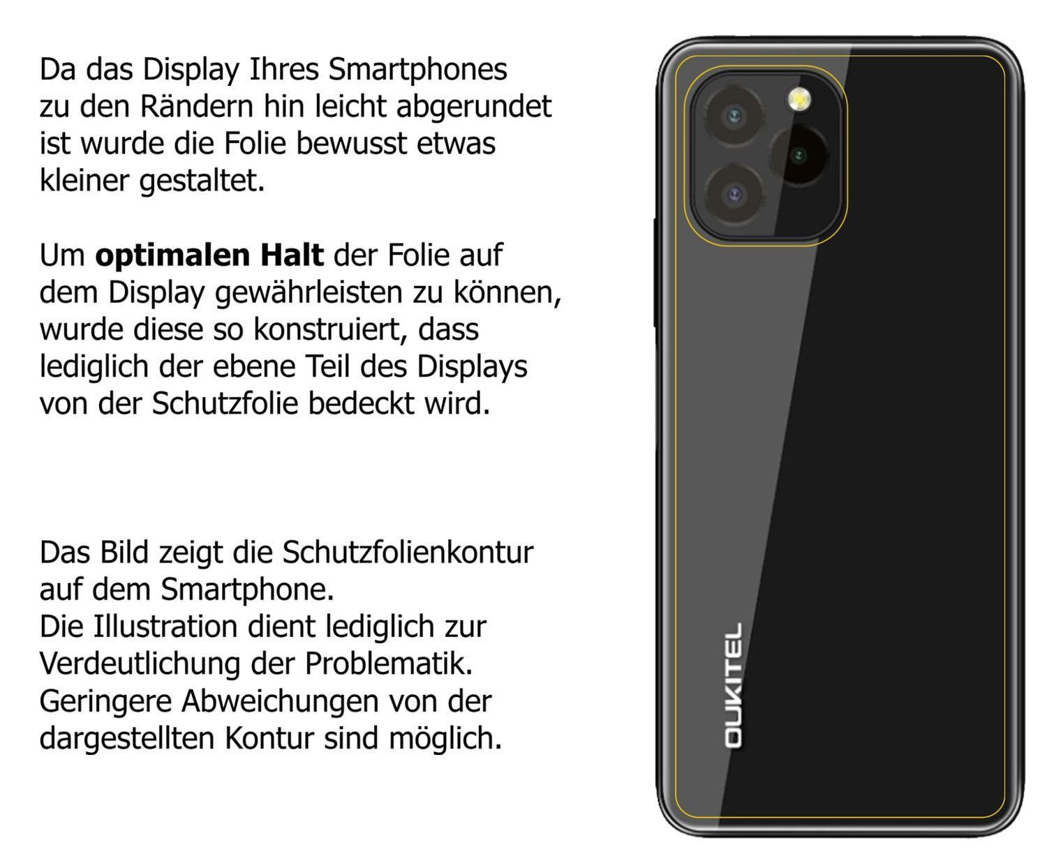 1x 9H Schutzfolie matt für Oukitel C21 Pro Rücksei (3)