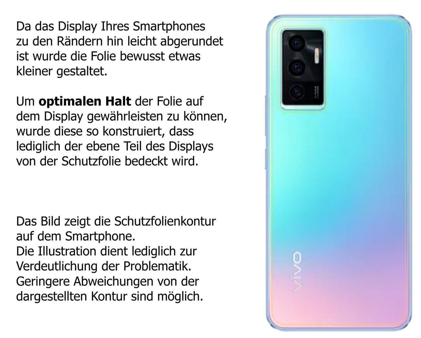 2x Schutzfolie klar für Vivo V23e 5G Rückseite Dis (5)