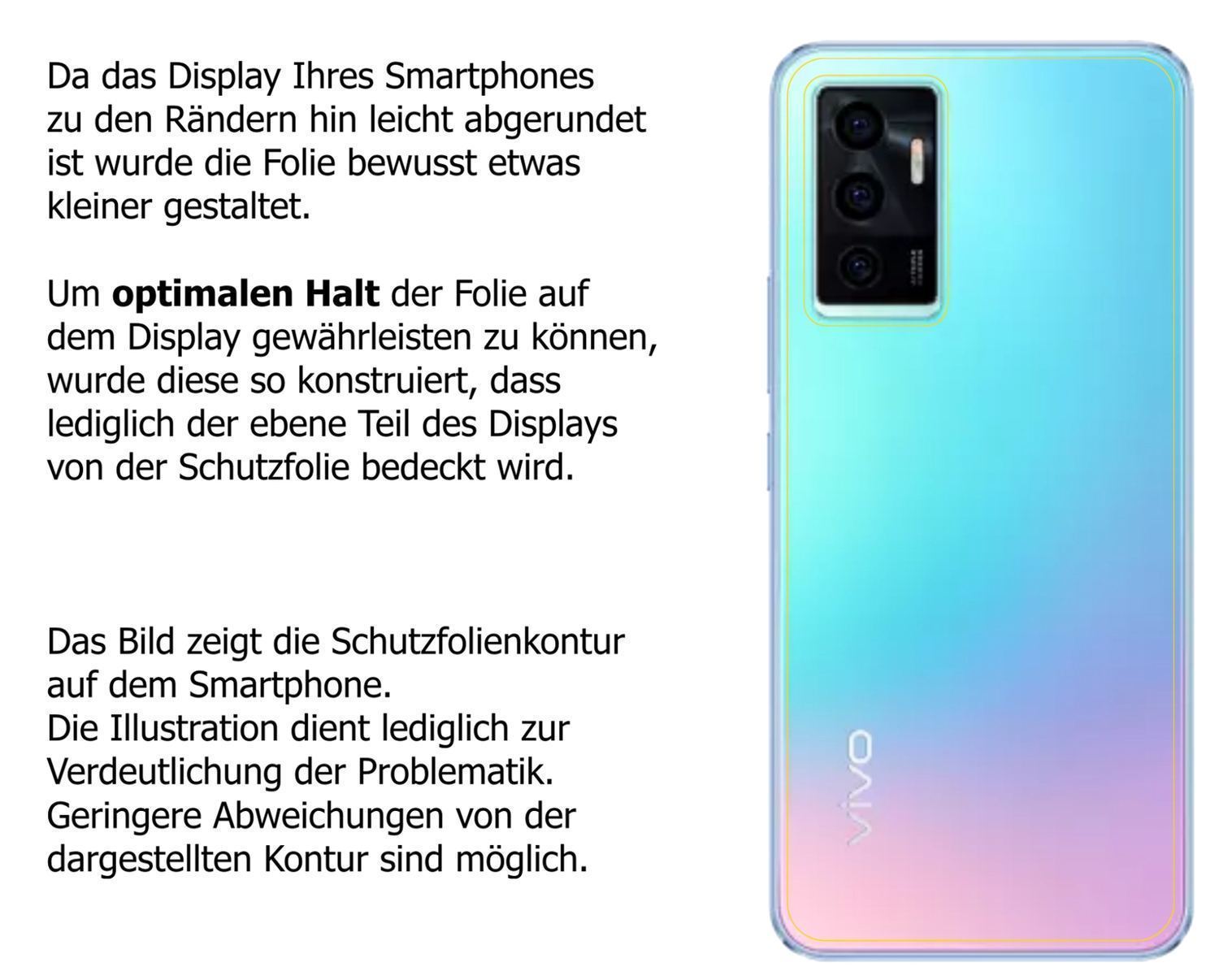 2x Schutzfolie klar für Vivo V23e 5G Rückseite Dis (5)