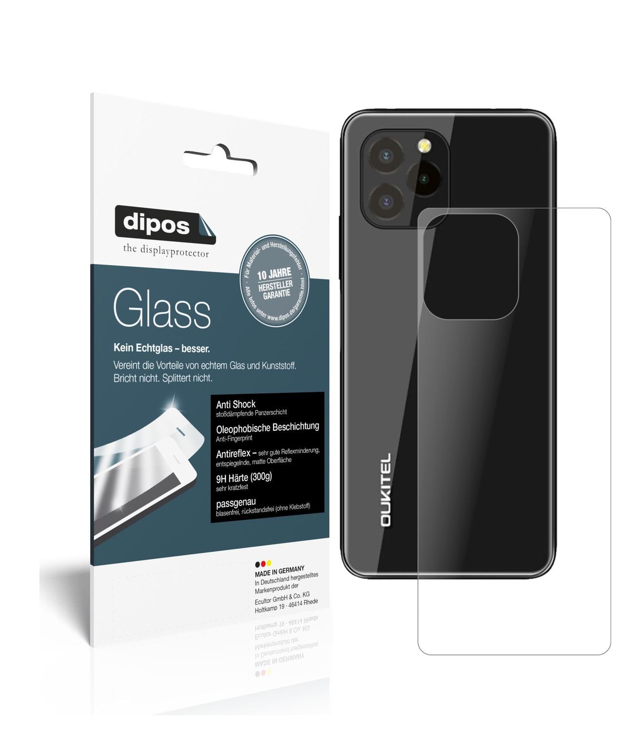 2x 9H Schutzfolie matt für Oukitel C21 Pro Rücksei (1)
