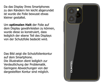 2x 9H Schutzfolie matt für Oukitel C21 Pro Rücksei (3)