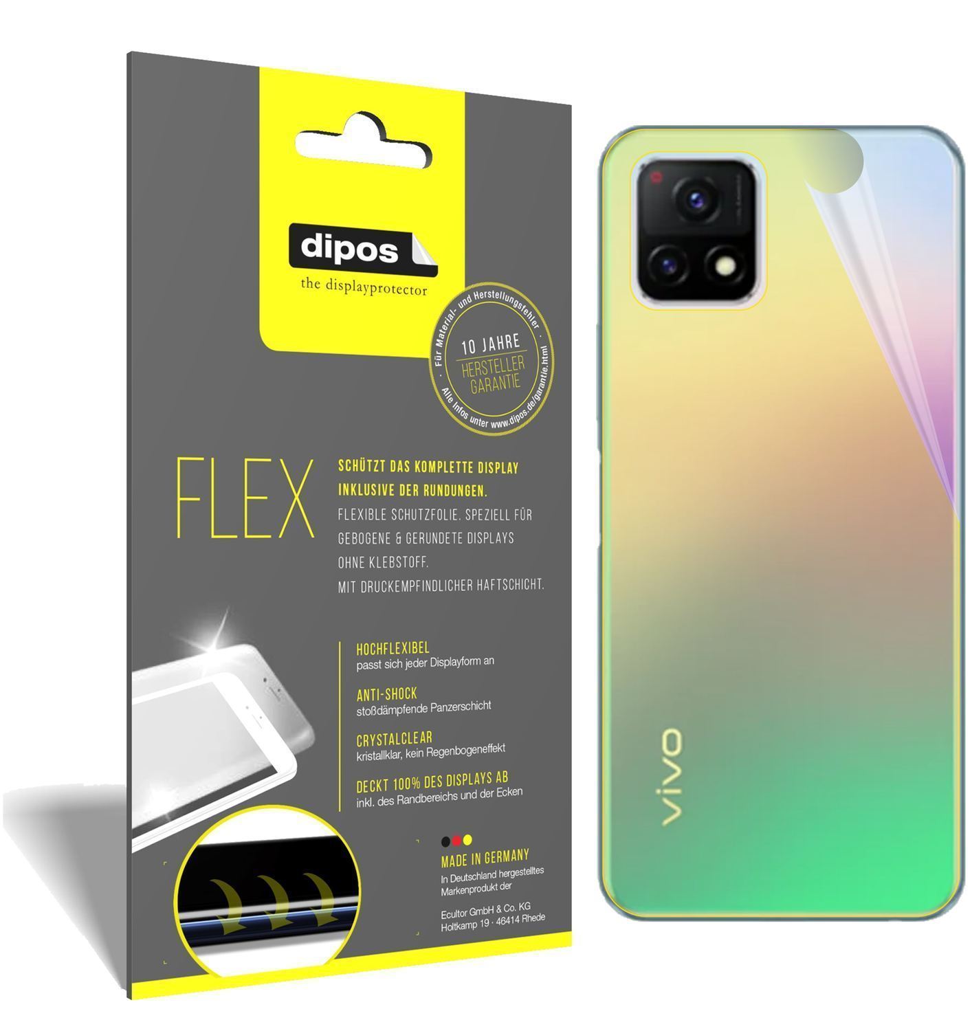 3x 3D Full Cover Schutzfolie für Vivo Y32 Rückseit (1)