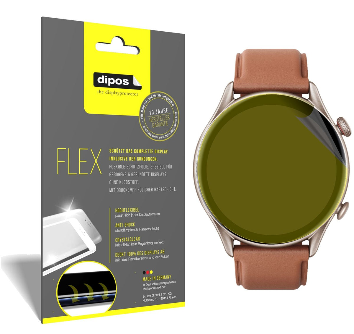 2x 3D Full Cover Schutzfolie für Amazfit GTR 3 Pro (1)
