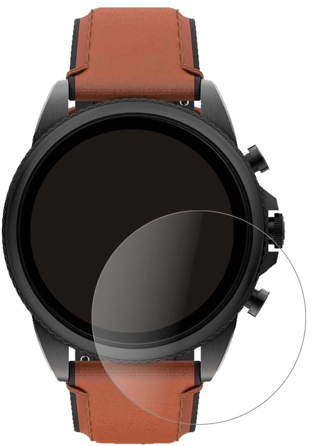 1x 9H Schutzfolie matt für Fossil Gen 6 (44 mm) Sm (2)