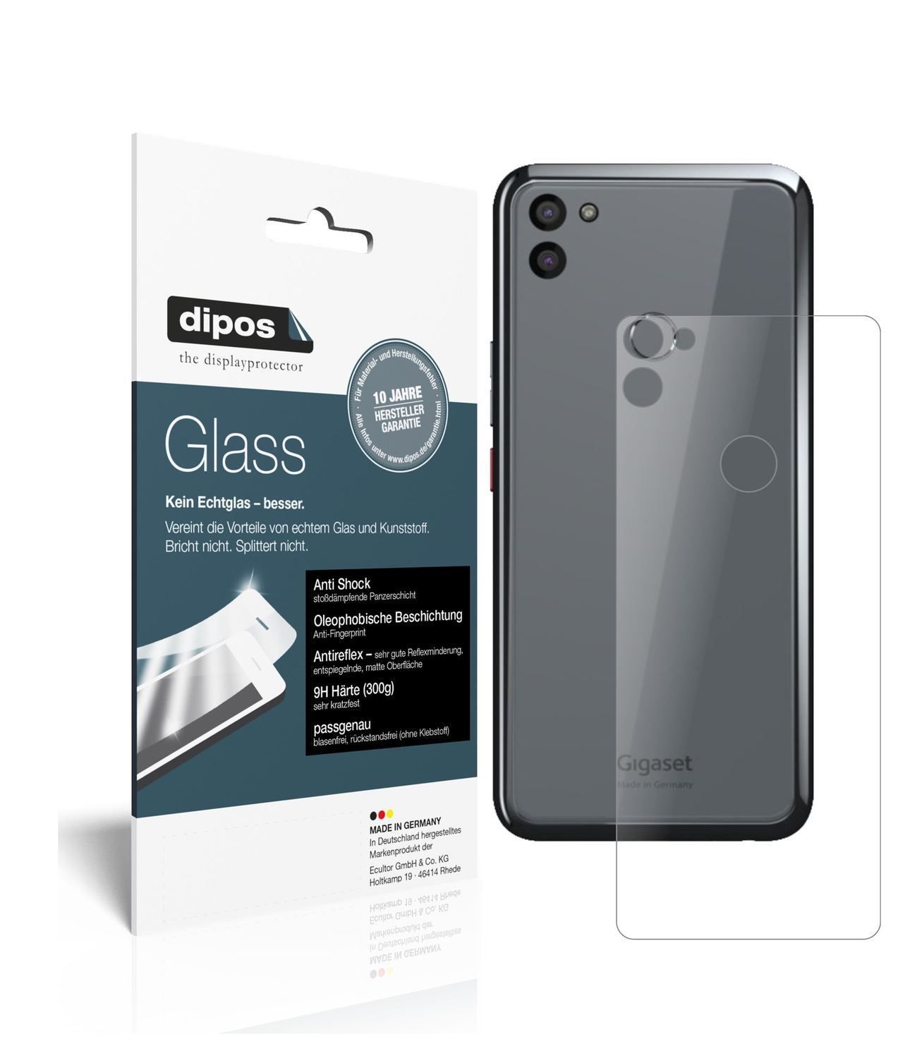 2x 9H Schutzfolie matt für Gigaset GS5 Rückseite P (1)