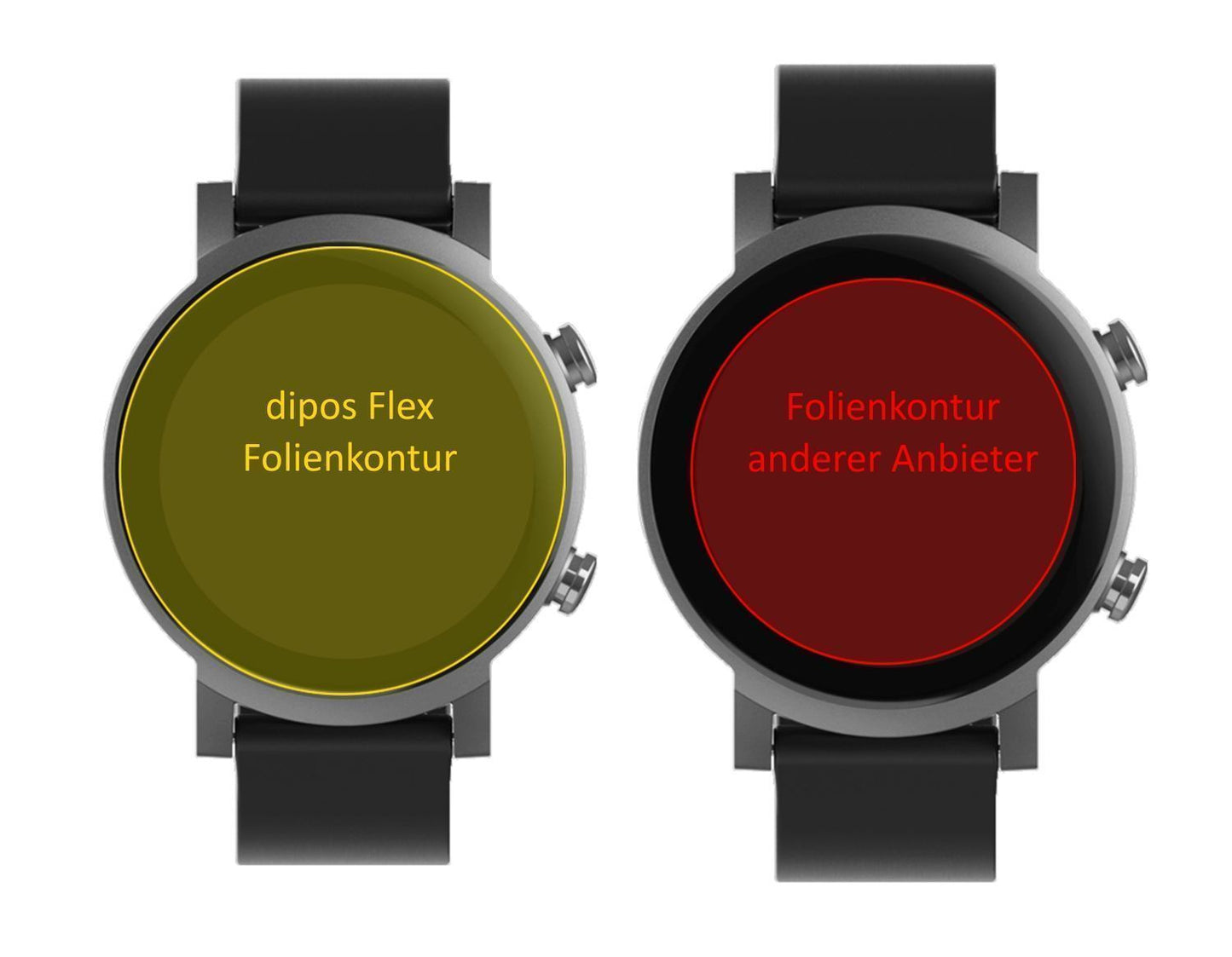3x 3D Full Cover Schutzfolie für TicWatch E3 Smart (2)