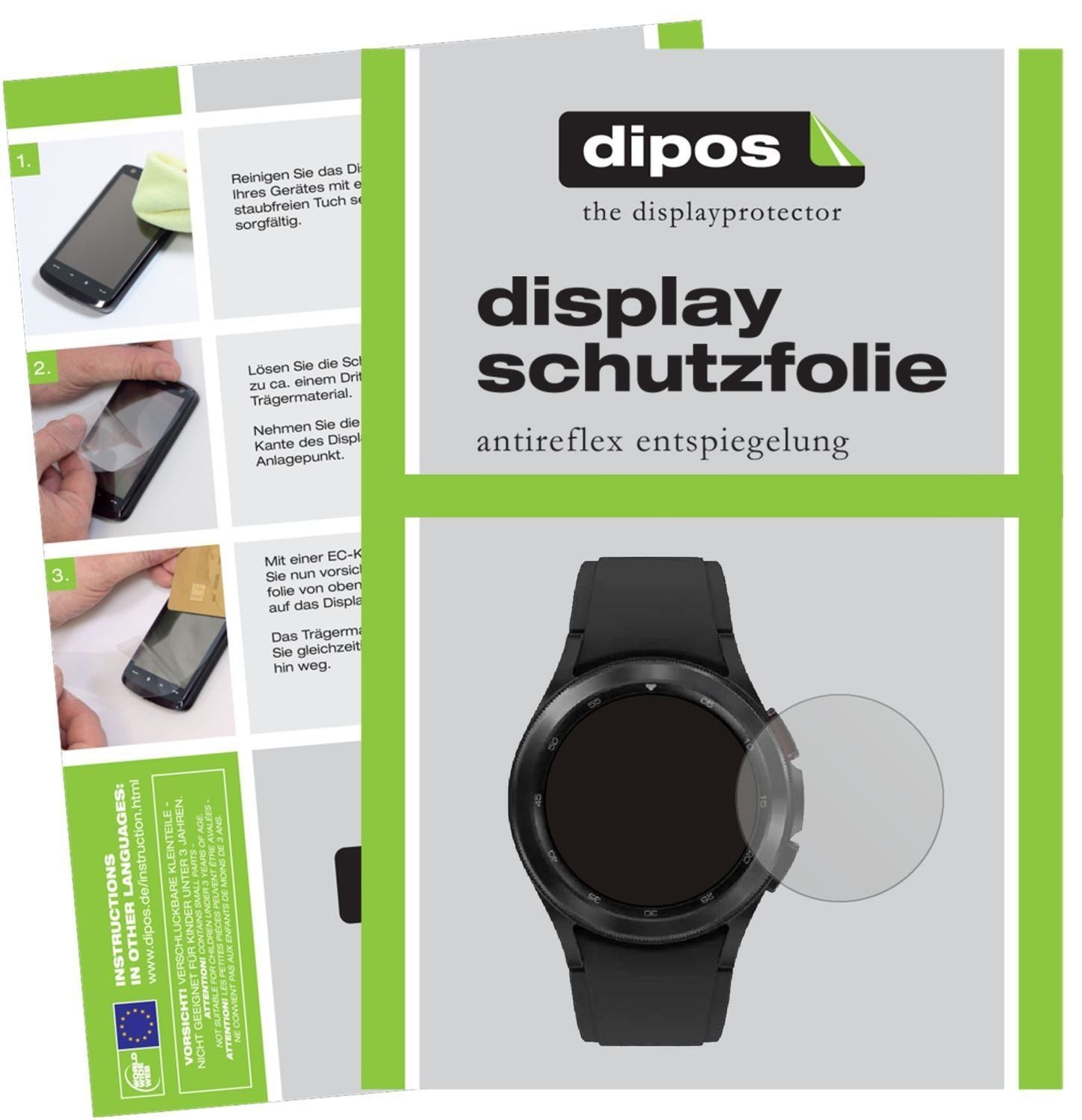 2x Schutzfolie matt für Samsung Galaxy Watch 4 (44 (1)