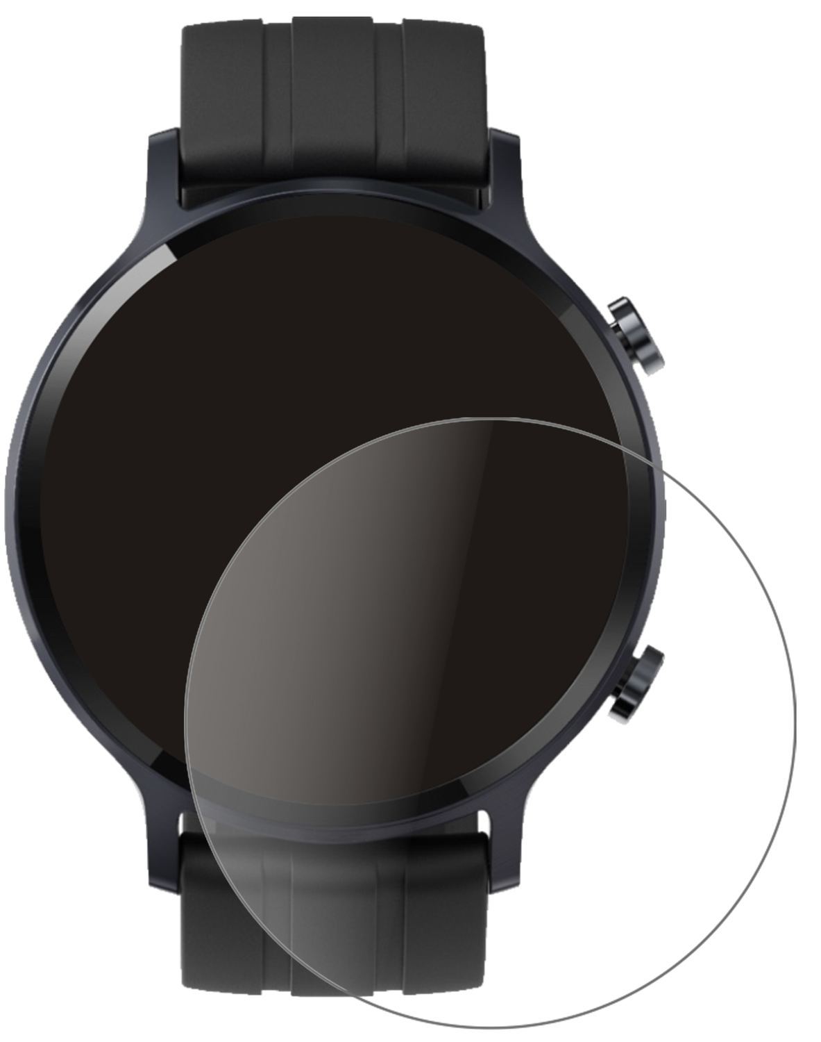 2x 9H Schutzfolie matt für Oppo Realme Watch S Pan (2)