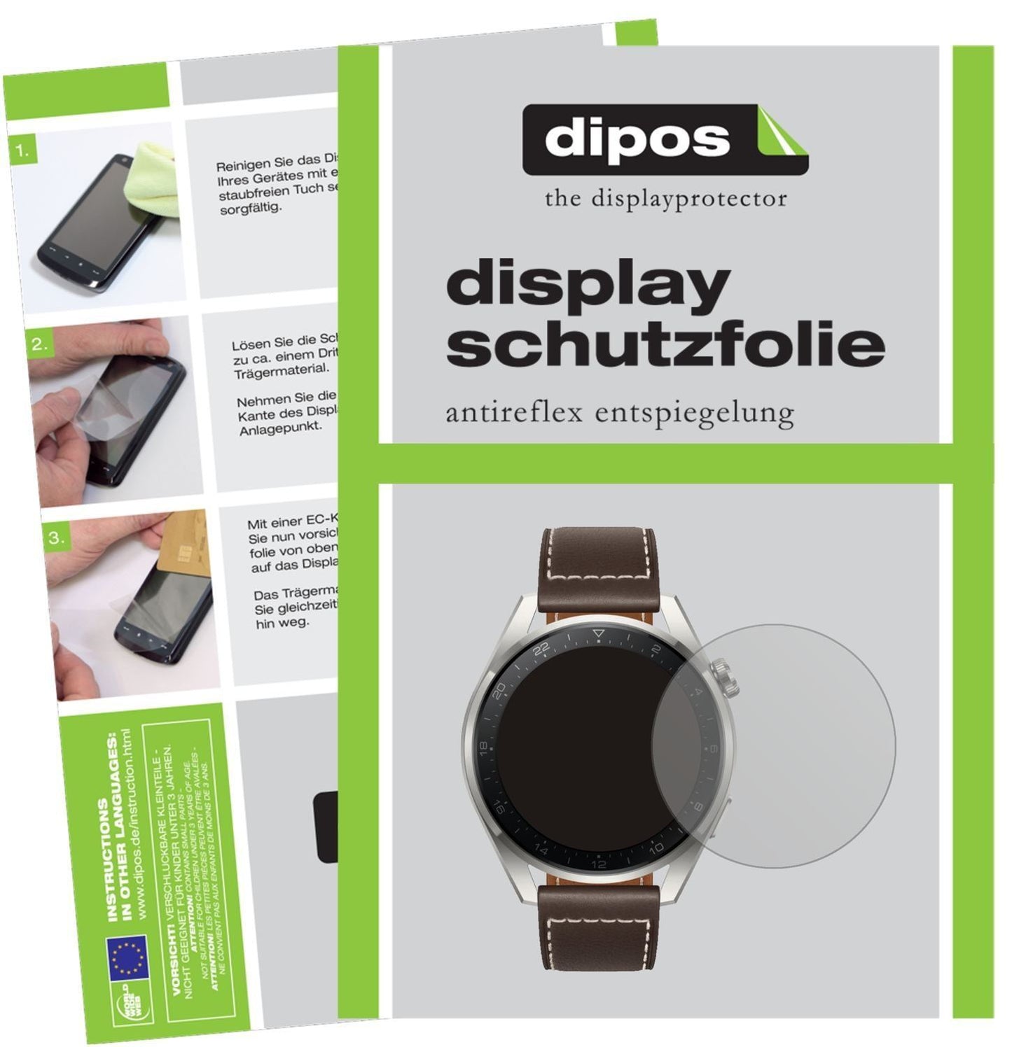 2x Schutzfolie matt für Huawei Watch 3 Pro Display (1)