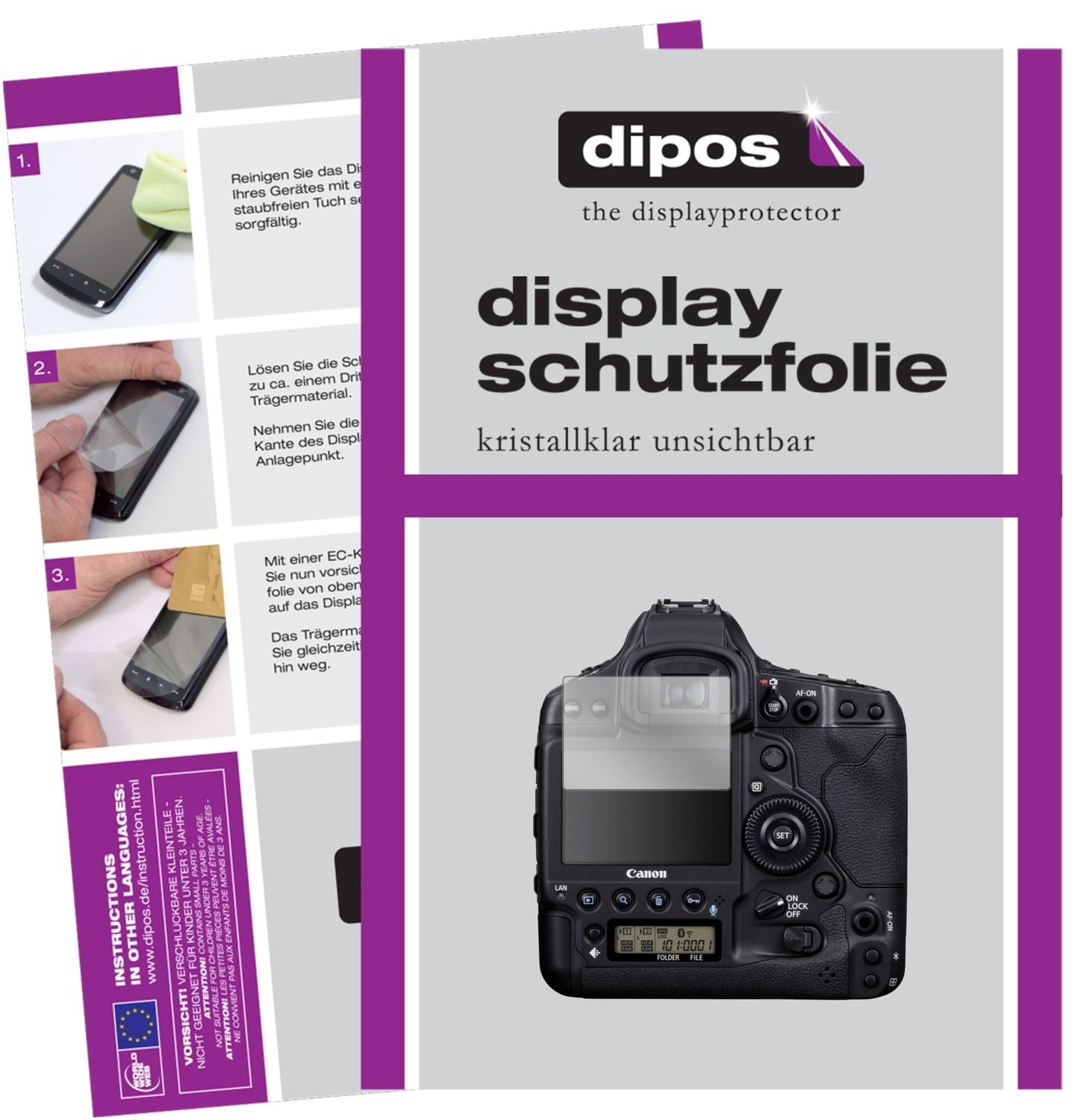6x Schutzfolie klar für Canon Eos 1D Display-Schut (1)