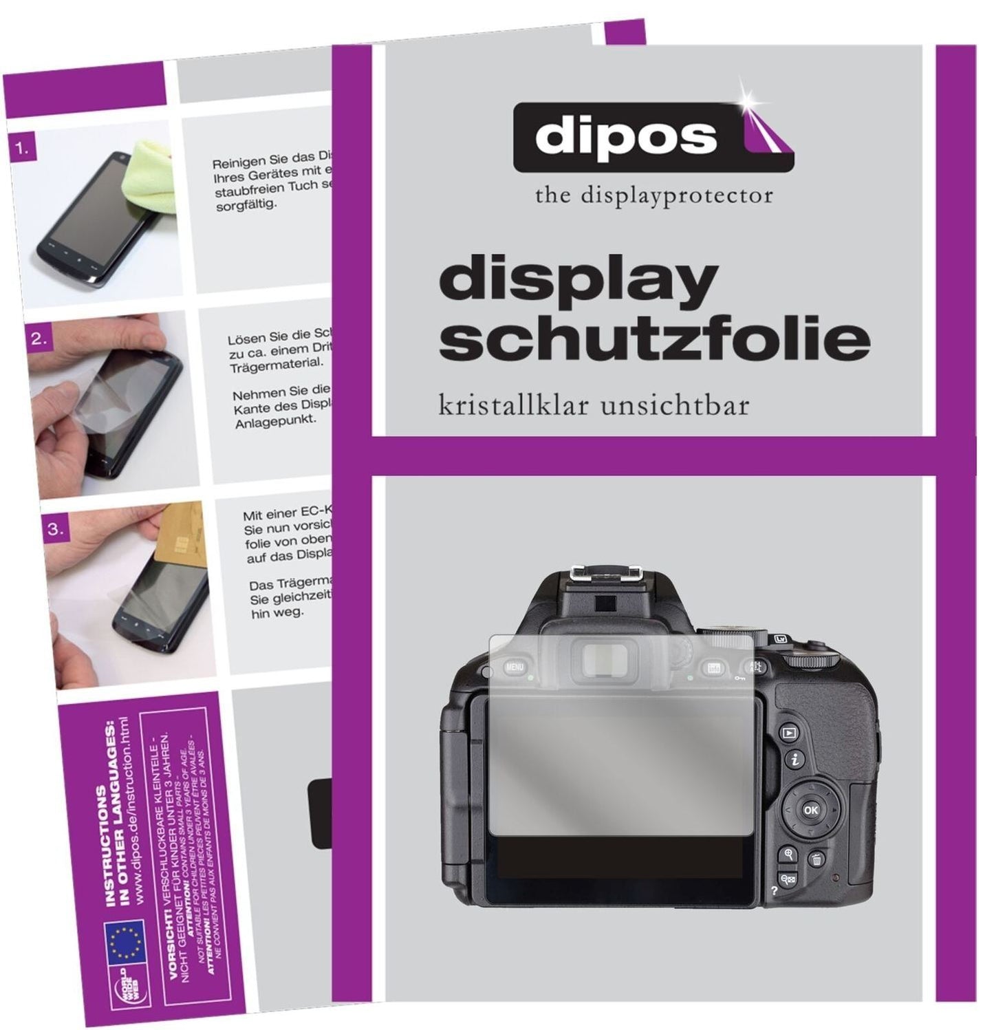 5x Schutzfolie klar für Nikon 5500 Display-Schutzf (1)