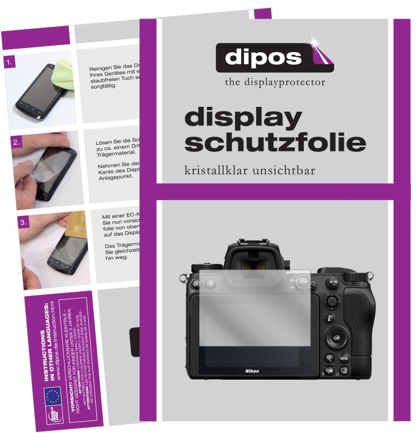 6x Schutzfolie klar für Nikon Z7 II Display-Schutz (1)