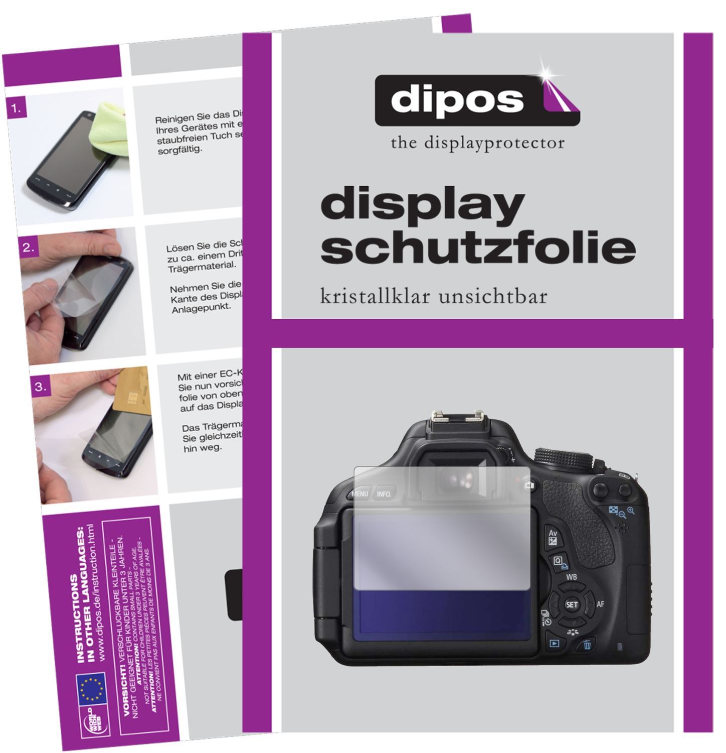 2x Schutzfolie klar für Canon EOS 750D Display-Sch (1)