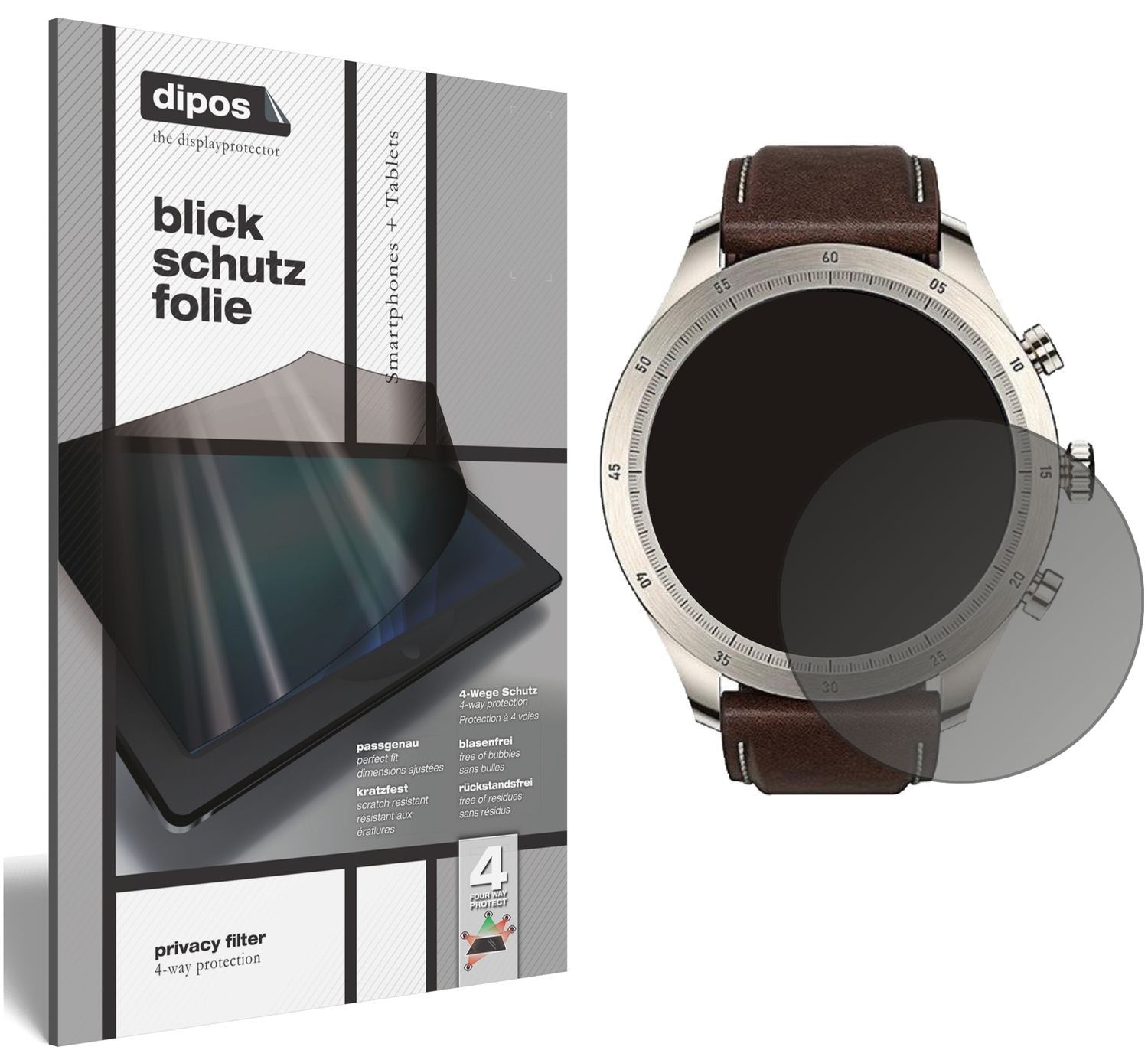 Blickschutzfolie für Zepp Z Smartwatch matt Schutz (1)