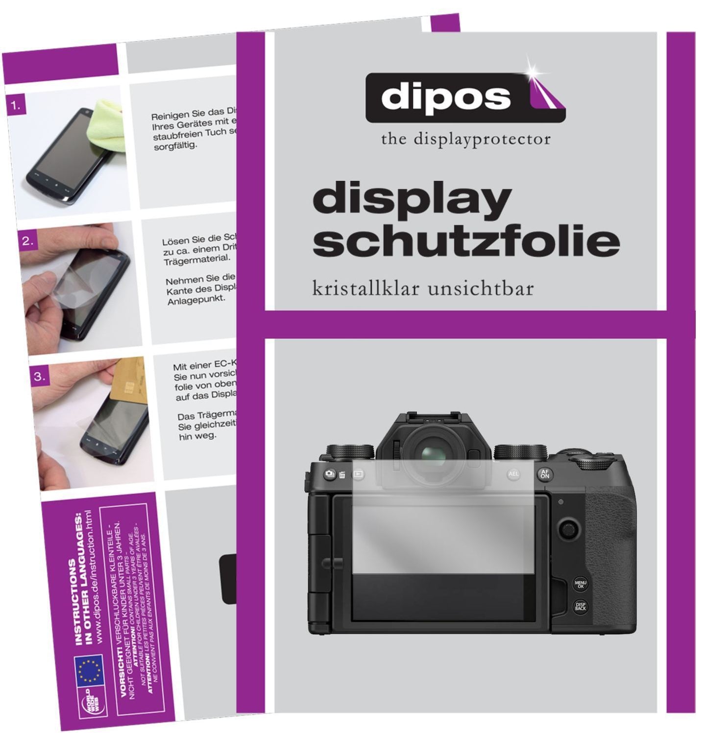1x Schutzfolie klar für Fujifilm X-S10 Display-Sch (1)