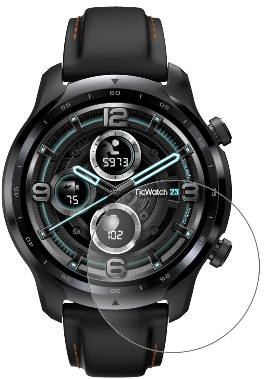 2x 9H Schutzfolie matt für TicWatch Pro 3 GPS Panz (2)