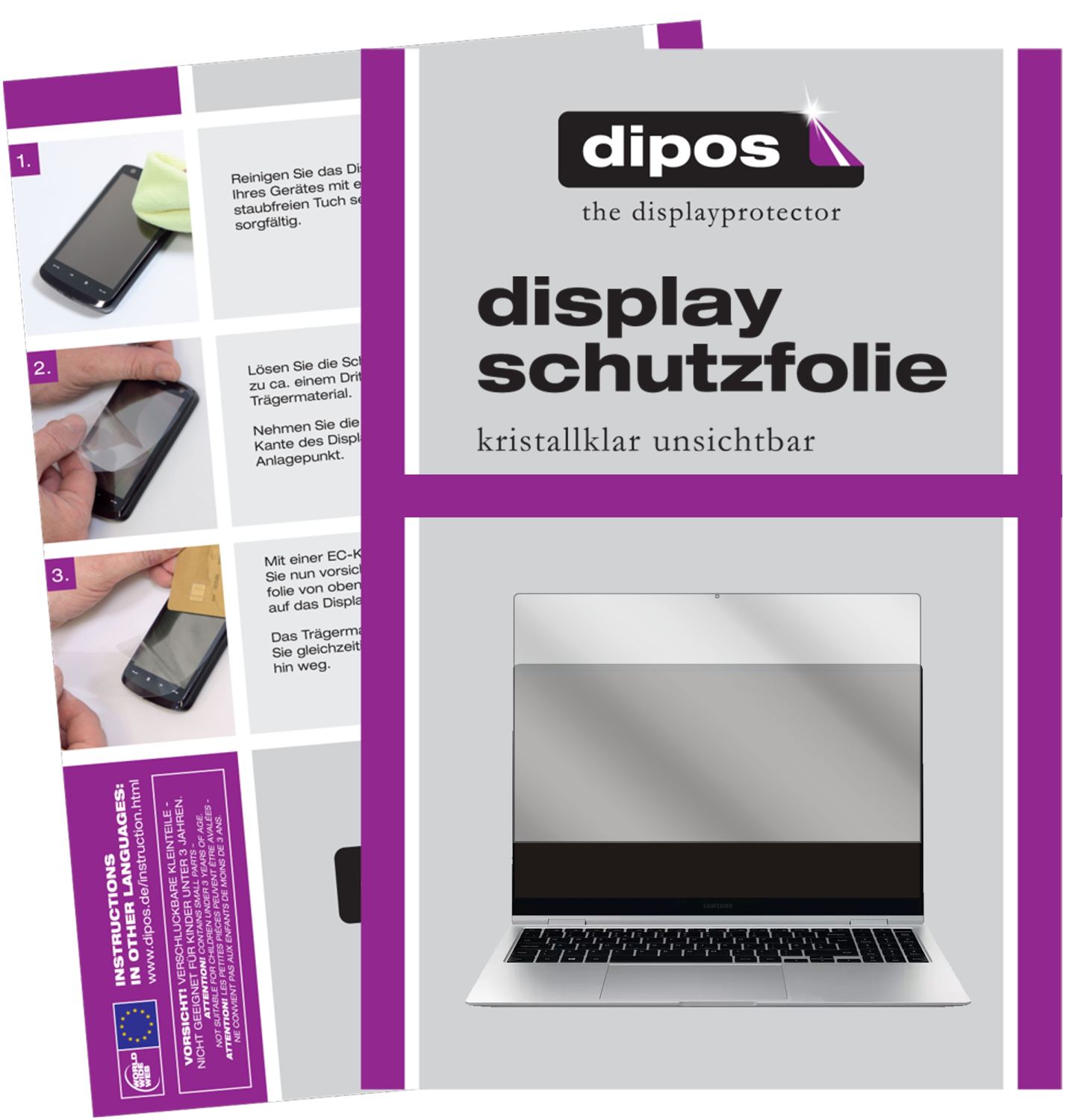 2x Schutzfolie klar für Samsung Galaxy Book Pro 36 (1)