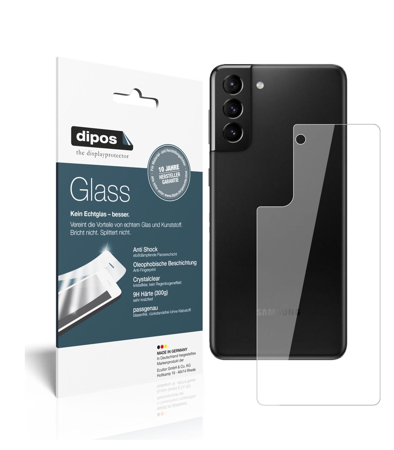 2x 9H Schutzfolie für Samsung Galaxy S21 Plus Rück (1)