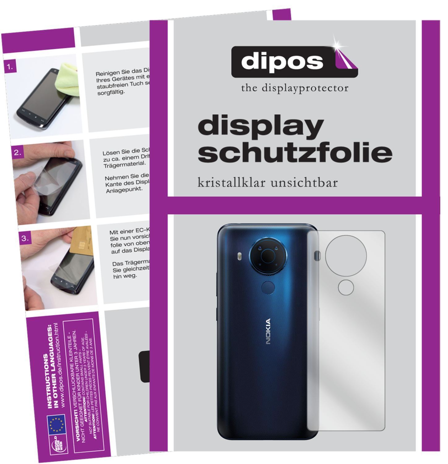 2x Schutzfolie klar für Nokia 5.4 Rückseite Displa (1)