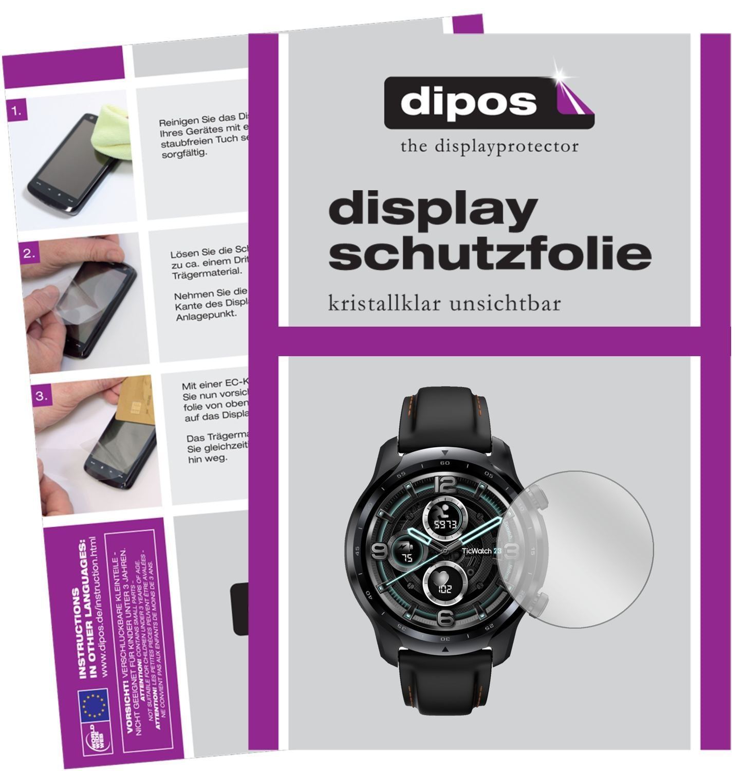 5x Schutzfolie klar für Mobvoi TicWatch Pro 3 (47m (1)