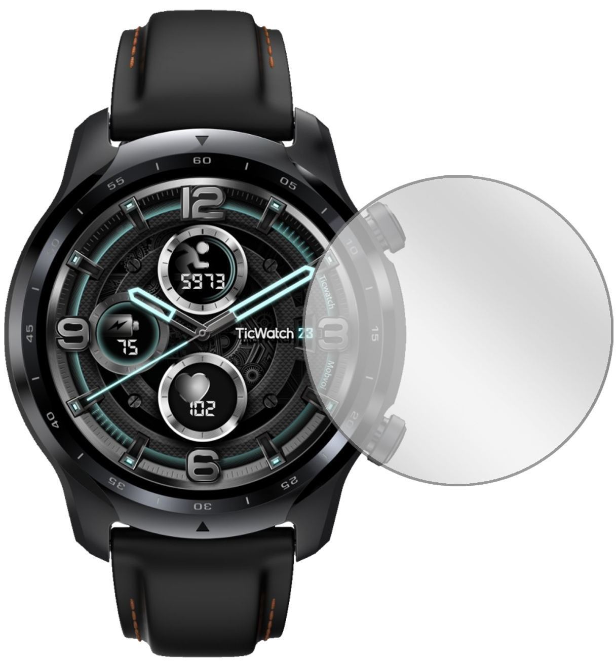 5x Schutzfolie klar für Mobvoi TicWatch Pro 3 (47m (2)
