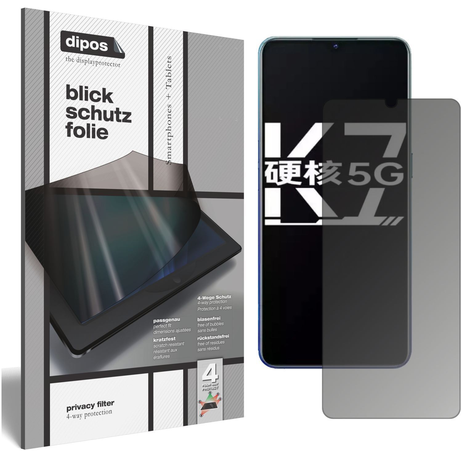 Blickschutzfolie für Oppo K7 5G matt Schutzfolie P (1)