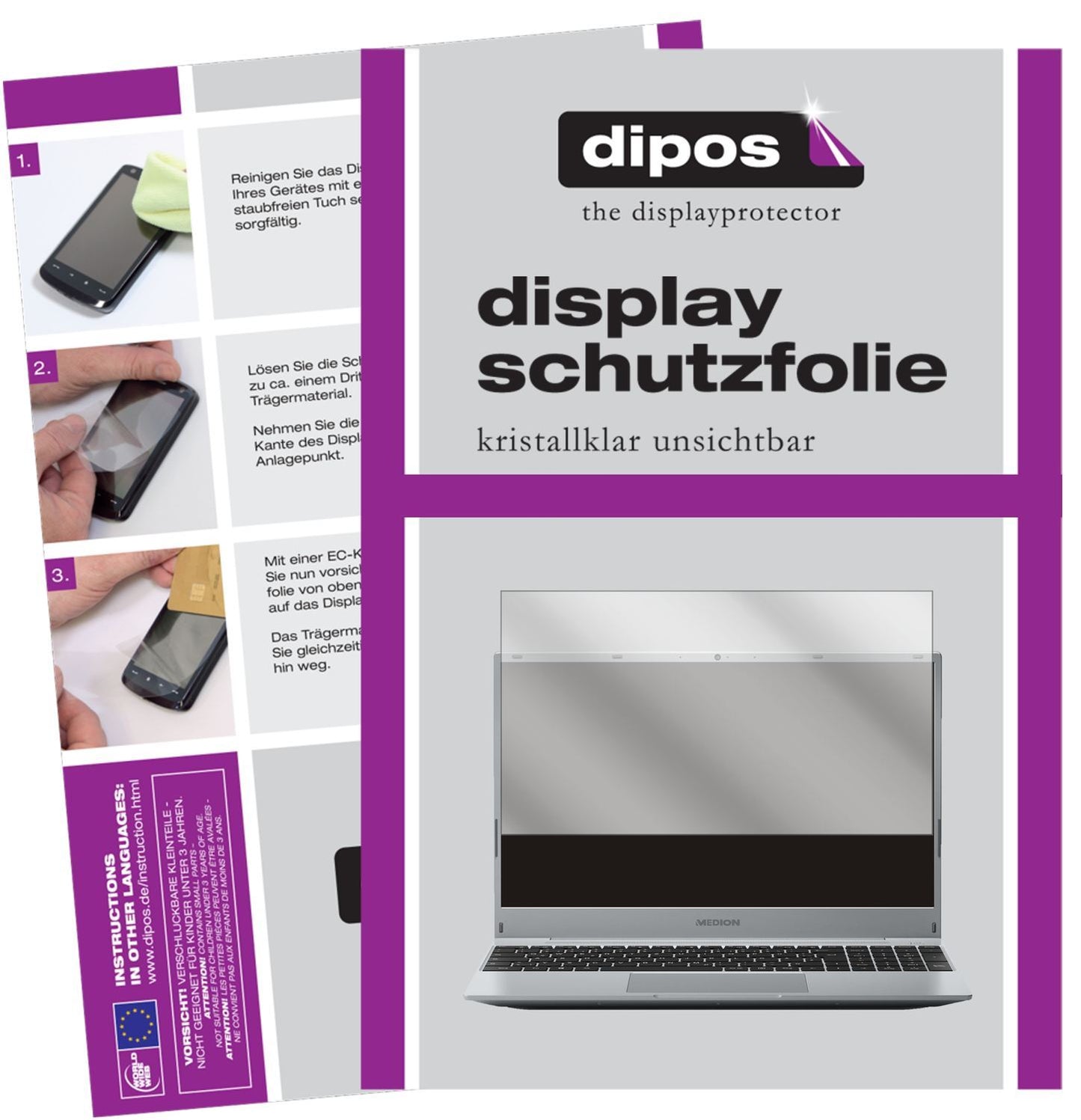 2x Schutzfolie klar für Medion Akoya E15408 Displa (1)