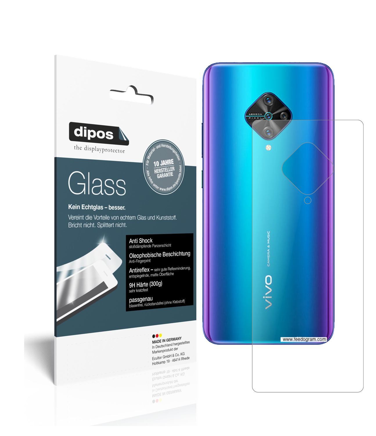 1x 9H Schutzfolie matt für Vivo Y51 (2020) Rücksei (1)