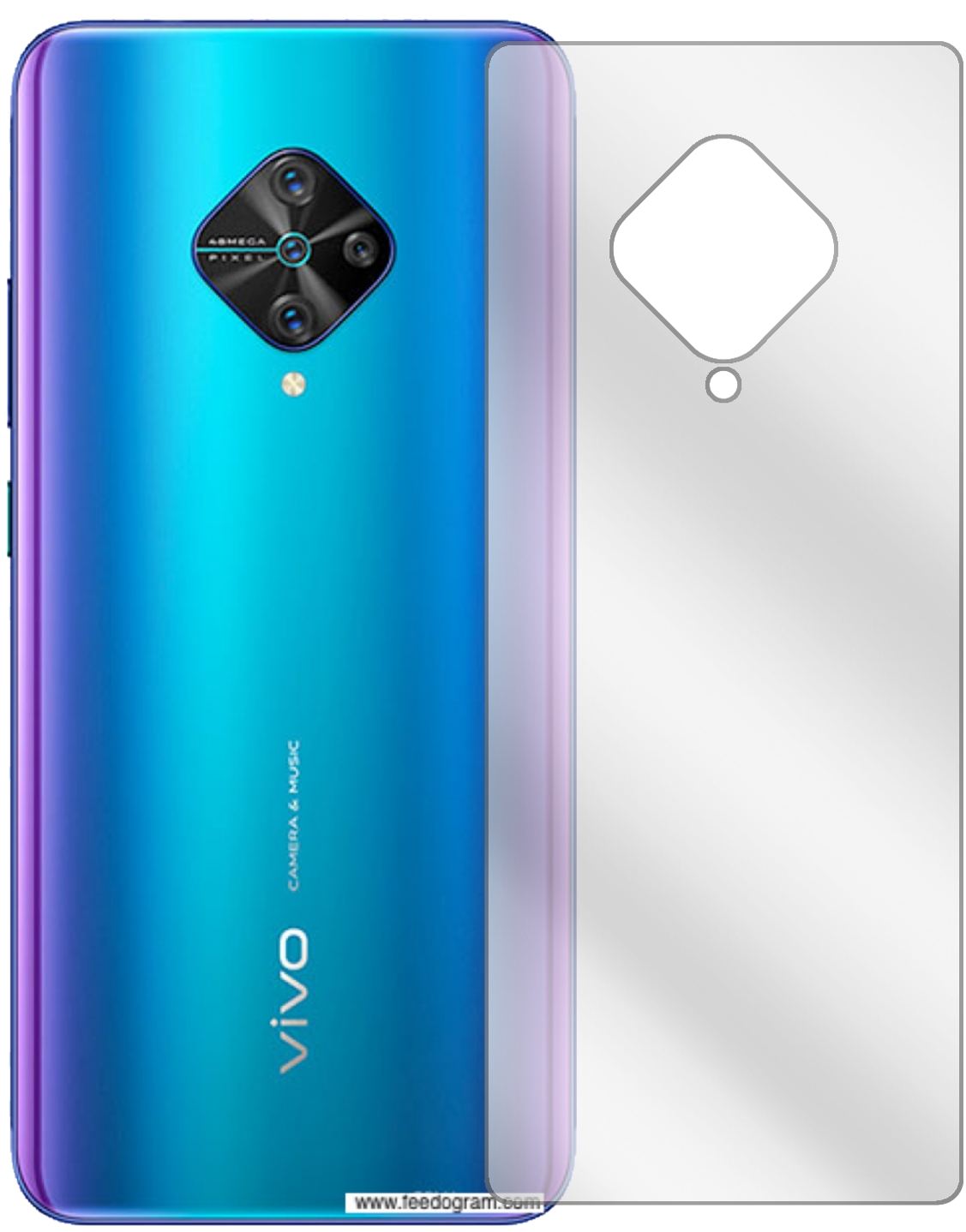 1x Schutzfolie klar für Vivo Y51 (2020) Rückseite  (2)