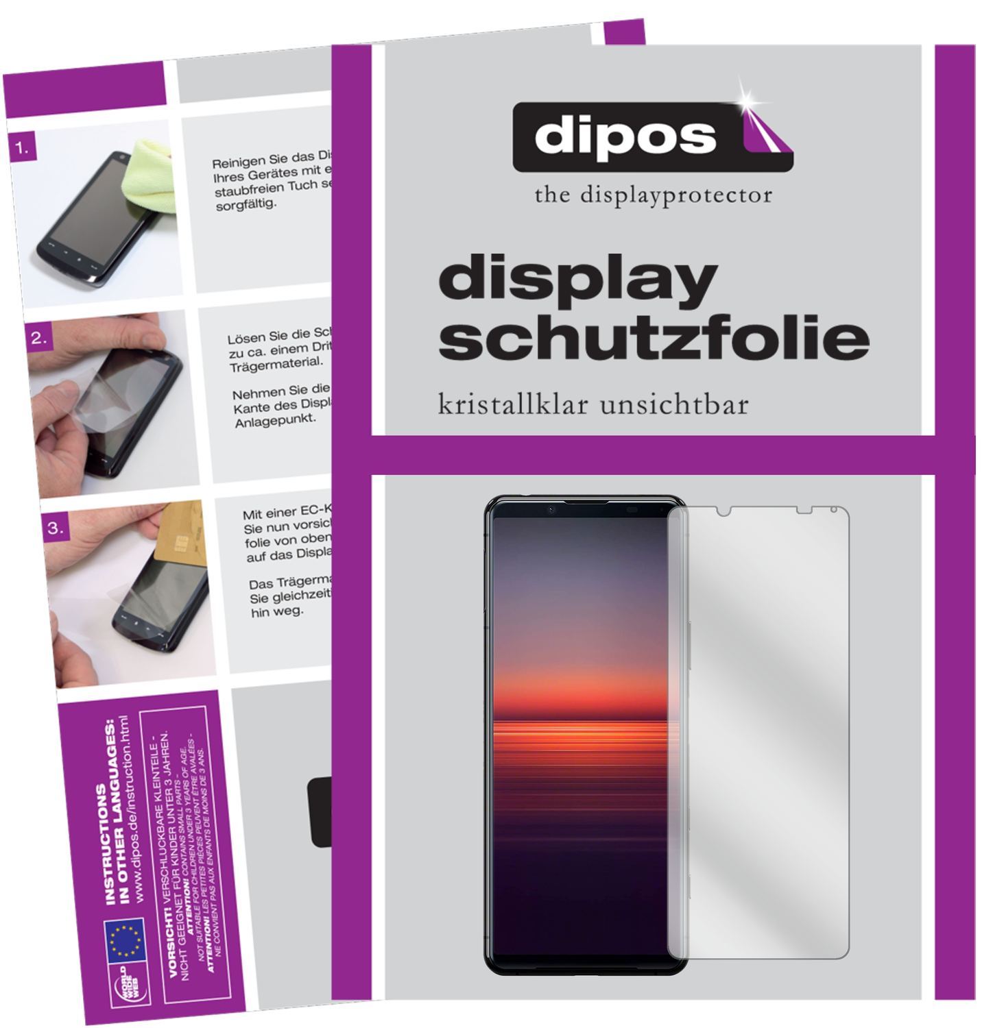 2x Schutzfolie klar für Sony Xperia 5 II Display-S (1)
