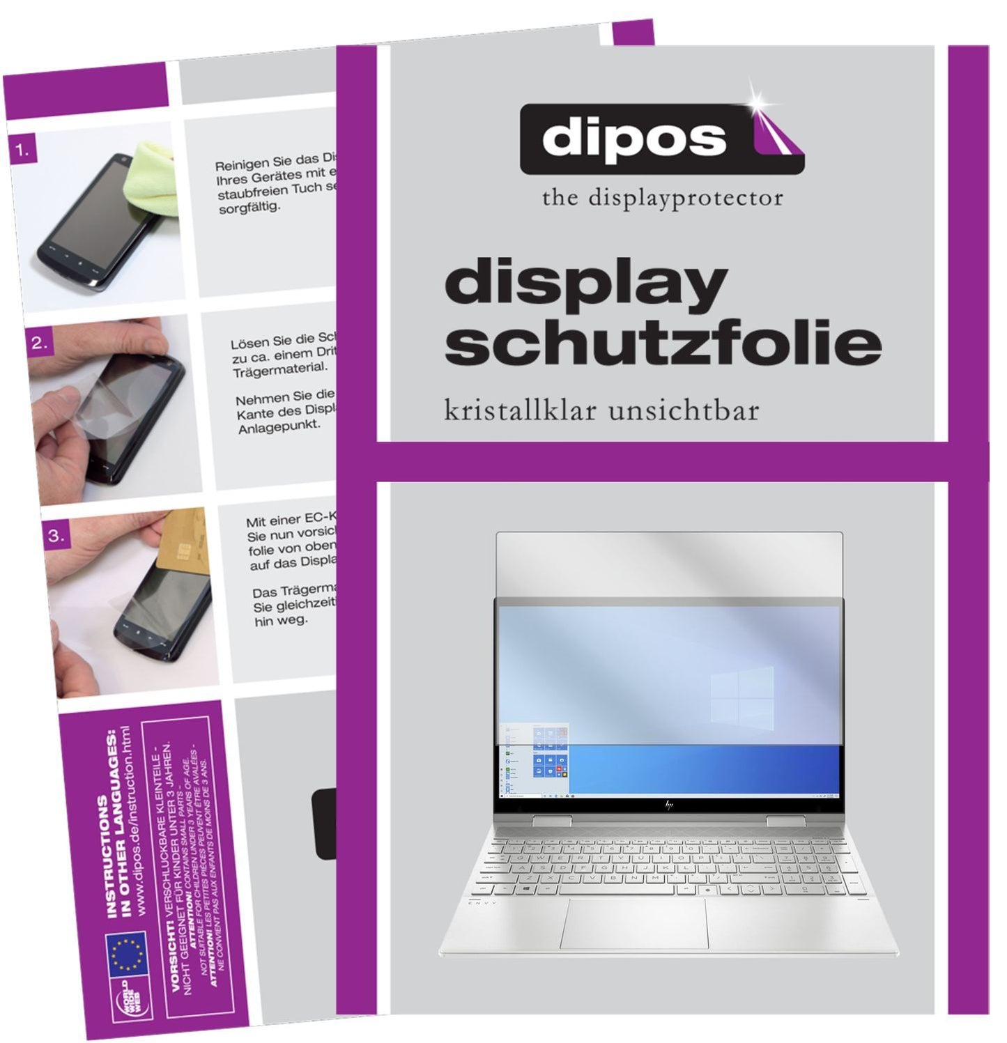 2x Schutzfolie klar für HP Envy x360 15 ed0768ng D (1)