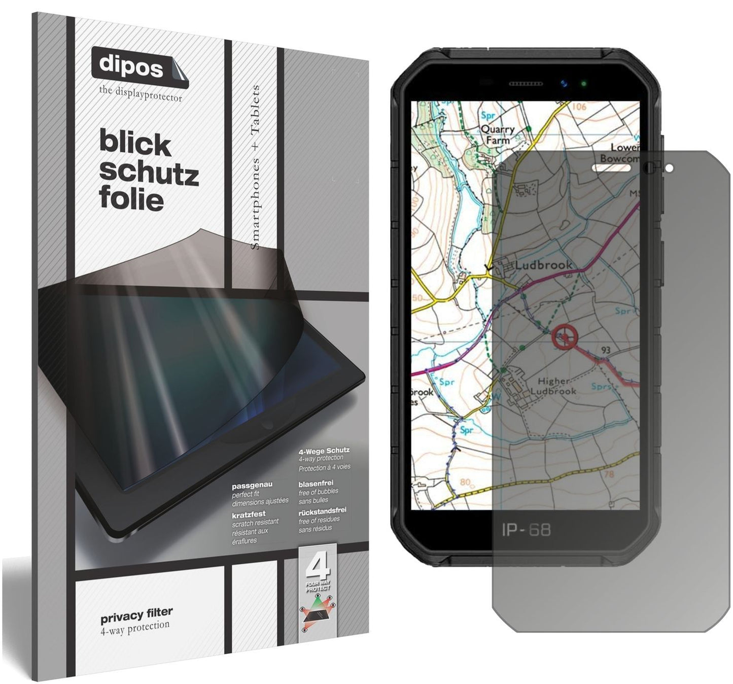 Blickschutzfolie für Ulefone Armor X7 Pro matt Sch (1)