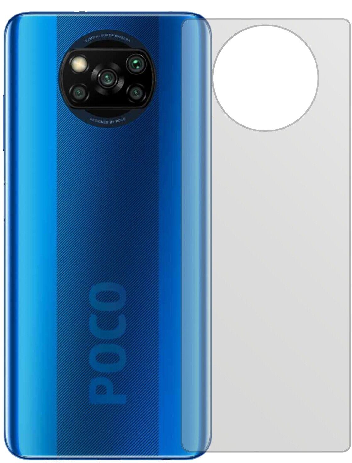 5x Schutzfolie matt für Poco X3 NFC Rückseite Disp (2)