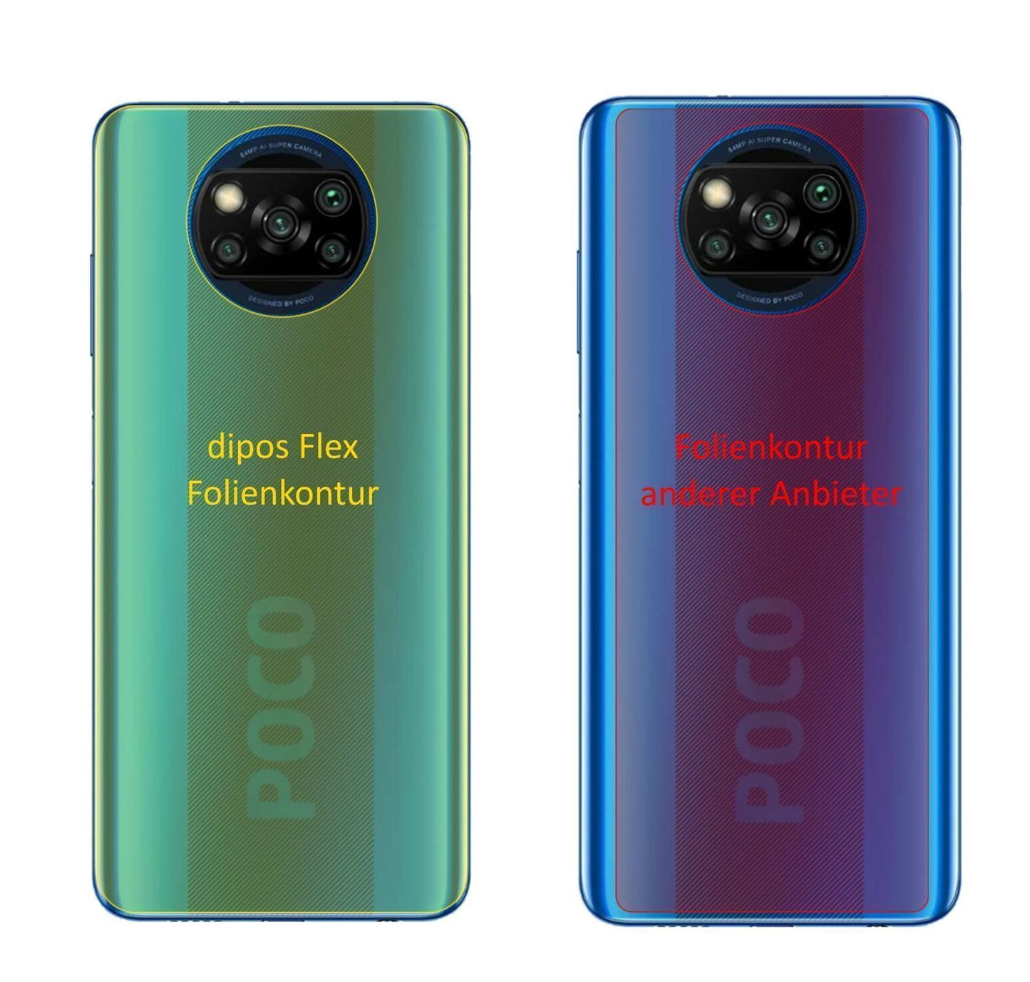 3x 3D Full Cover Schutzfolie für Poco X3 NFC Rücks (2)