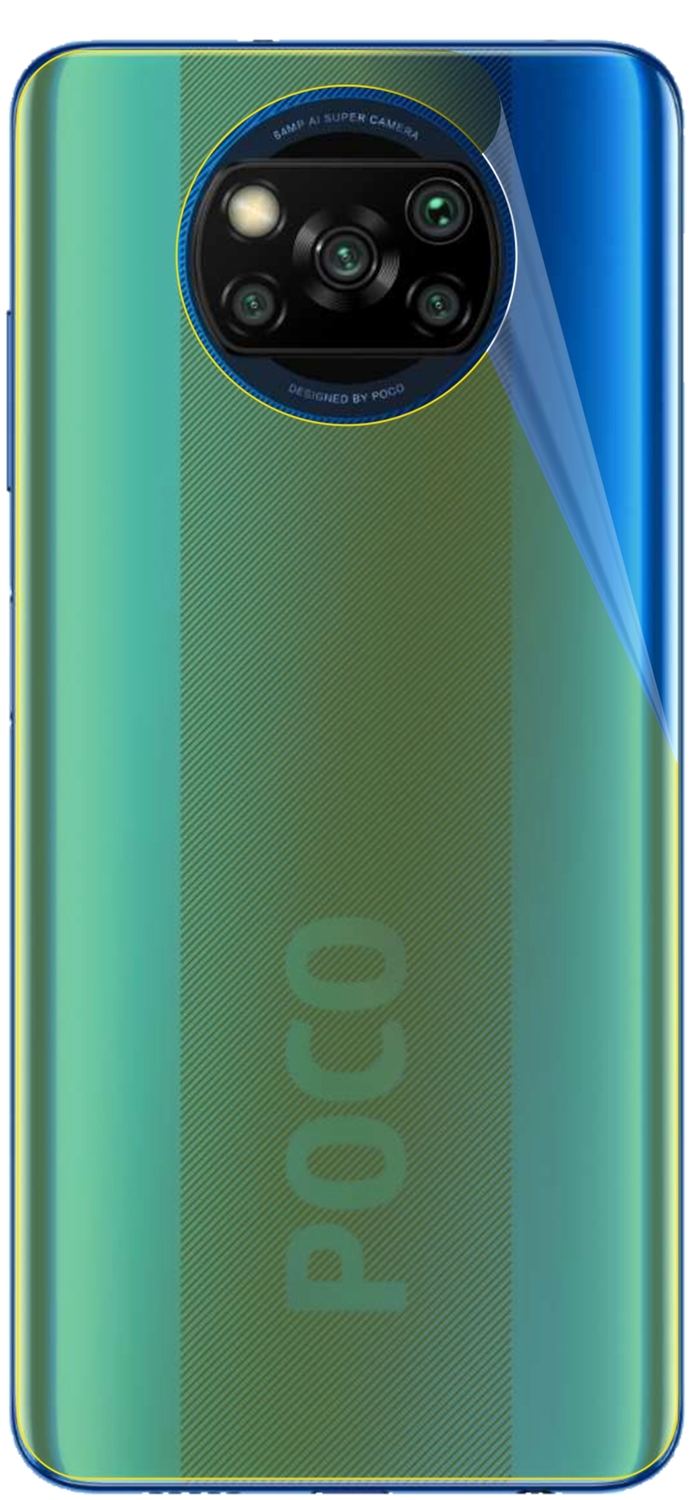3x 3D Full Cover Schutzfolie für Poco X3 NFC Rücks (3)