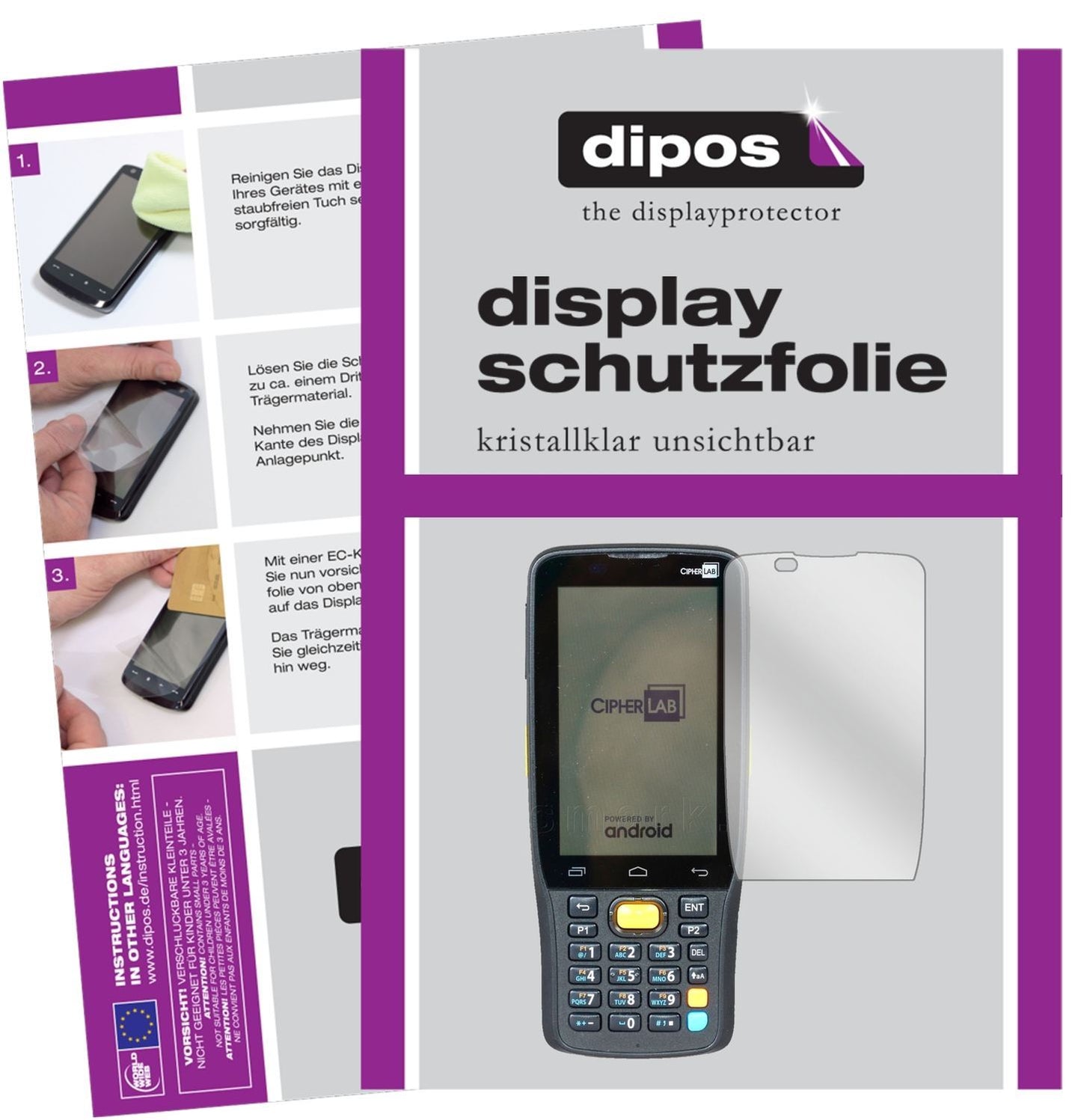 6x Schutzfolie klar für CipherLab RK25 Display-Sch (1)