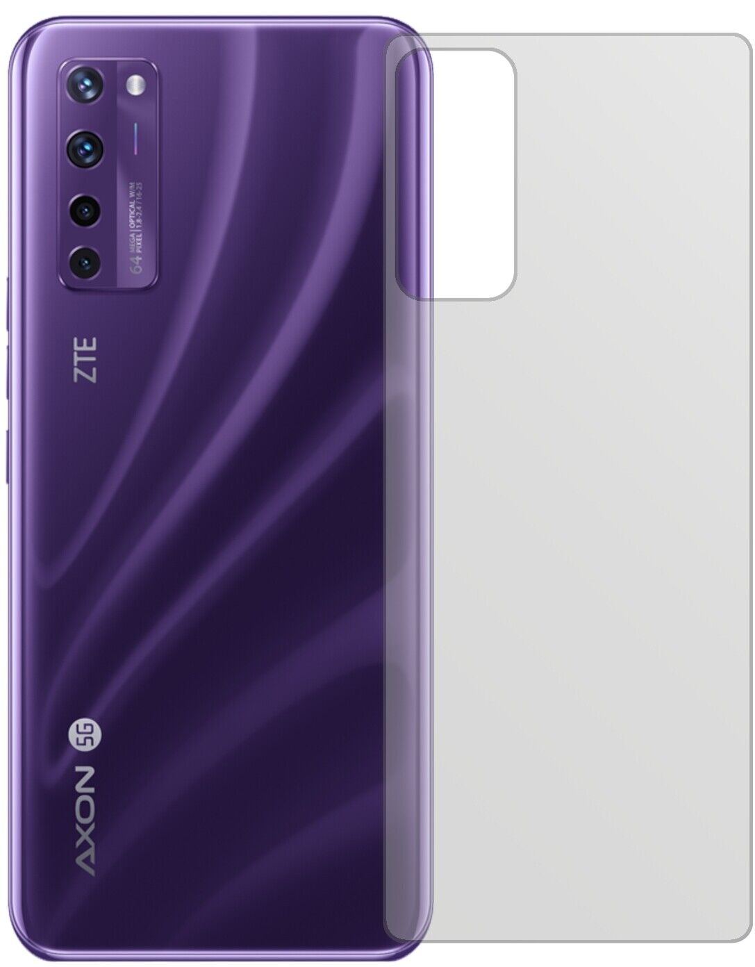 5x Schutzfolie matt für ZTE Axon 20 5G Rückseite D (2)