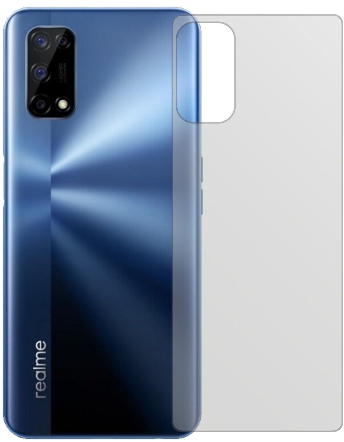 1x Schutzfolie matt für Oppo Realme V5 5G Rückseit (2)