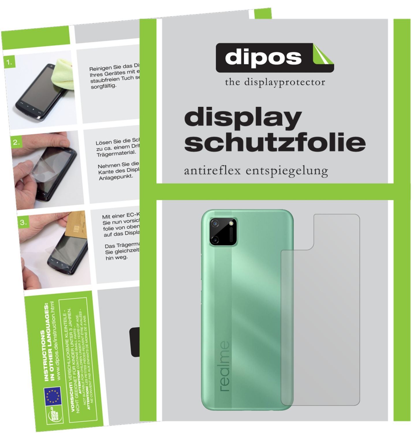 6x Schutzfolie matt für Oppo Realme C11 Rückseite  (1)