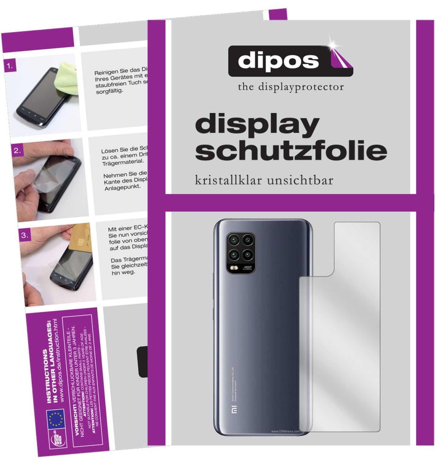 1x Schutzfolie klar für Xiaomi Mi 10 Lite 5G Rücks (1)