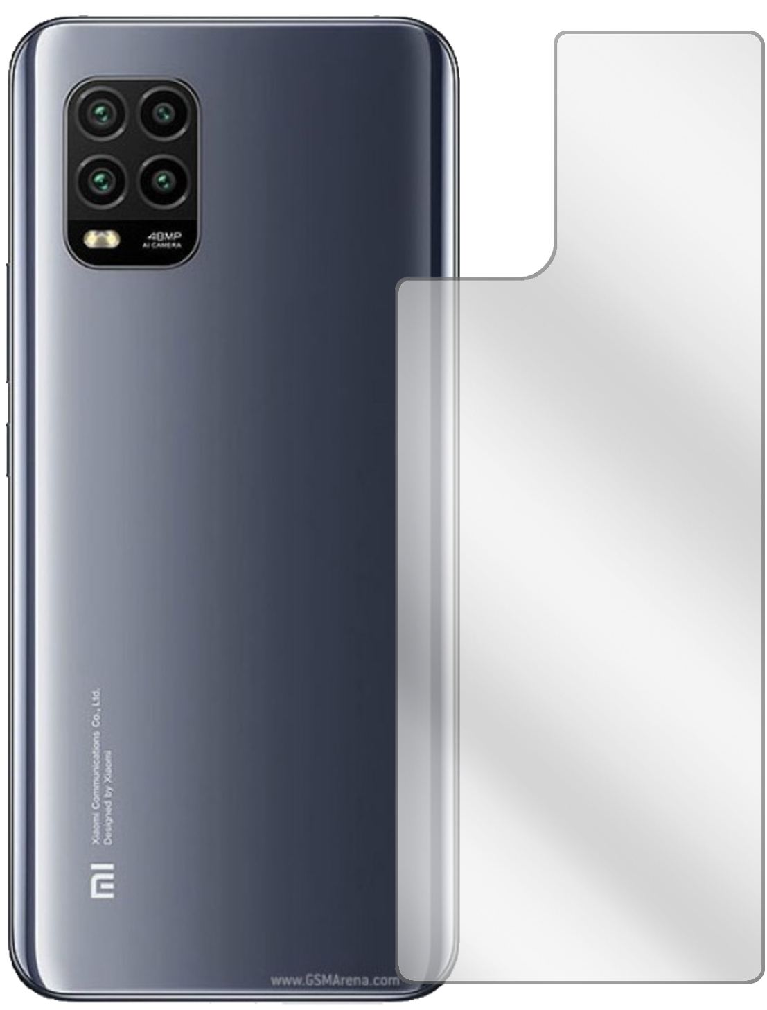 2x Schutzfolie klar für Xiaomi Mi 10 Lite 5G Rücks (2)