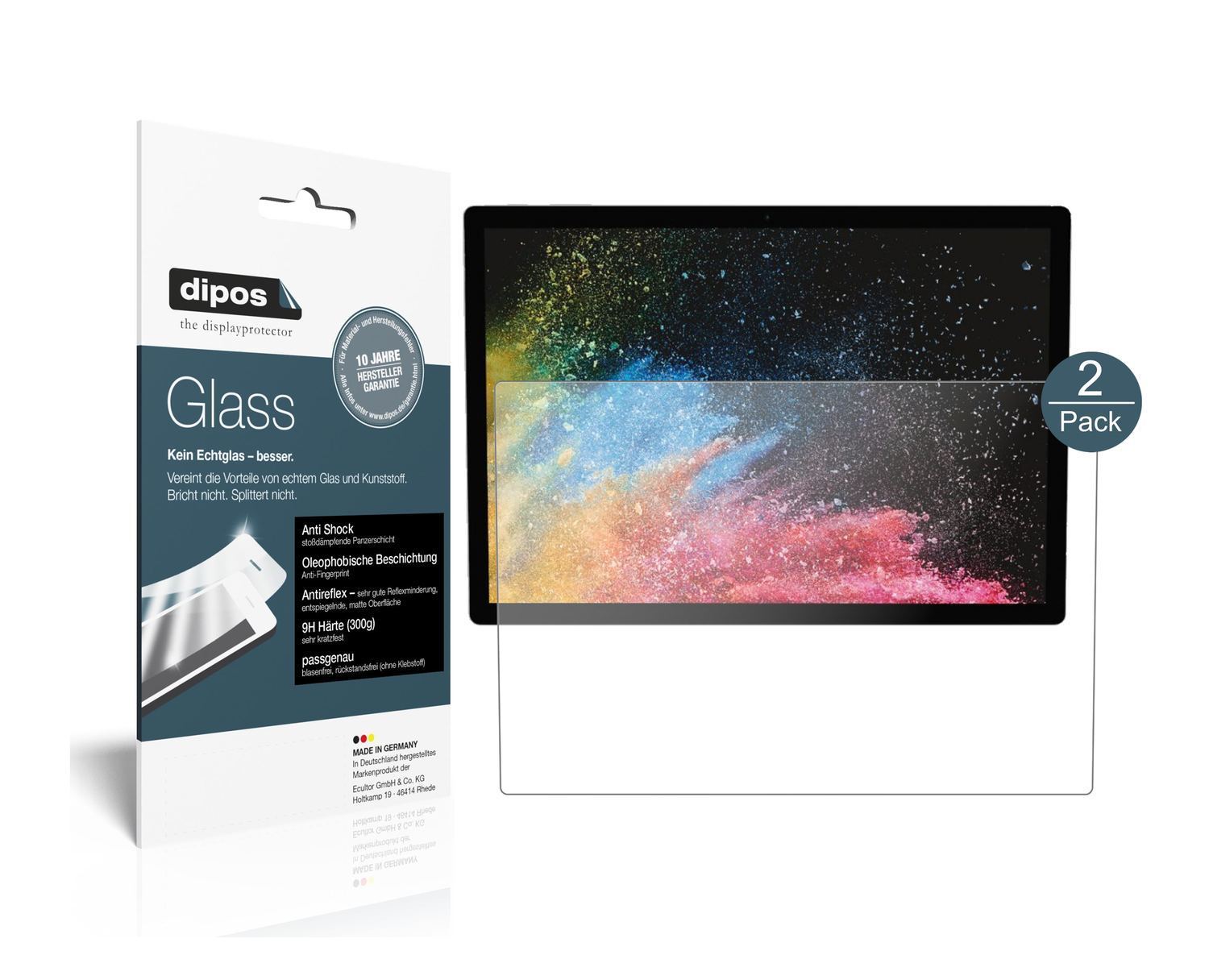 2x 9H Schutzfolie matt für Microsoft Surface Book  (1)