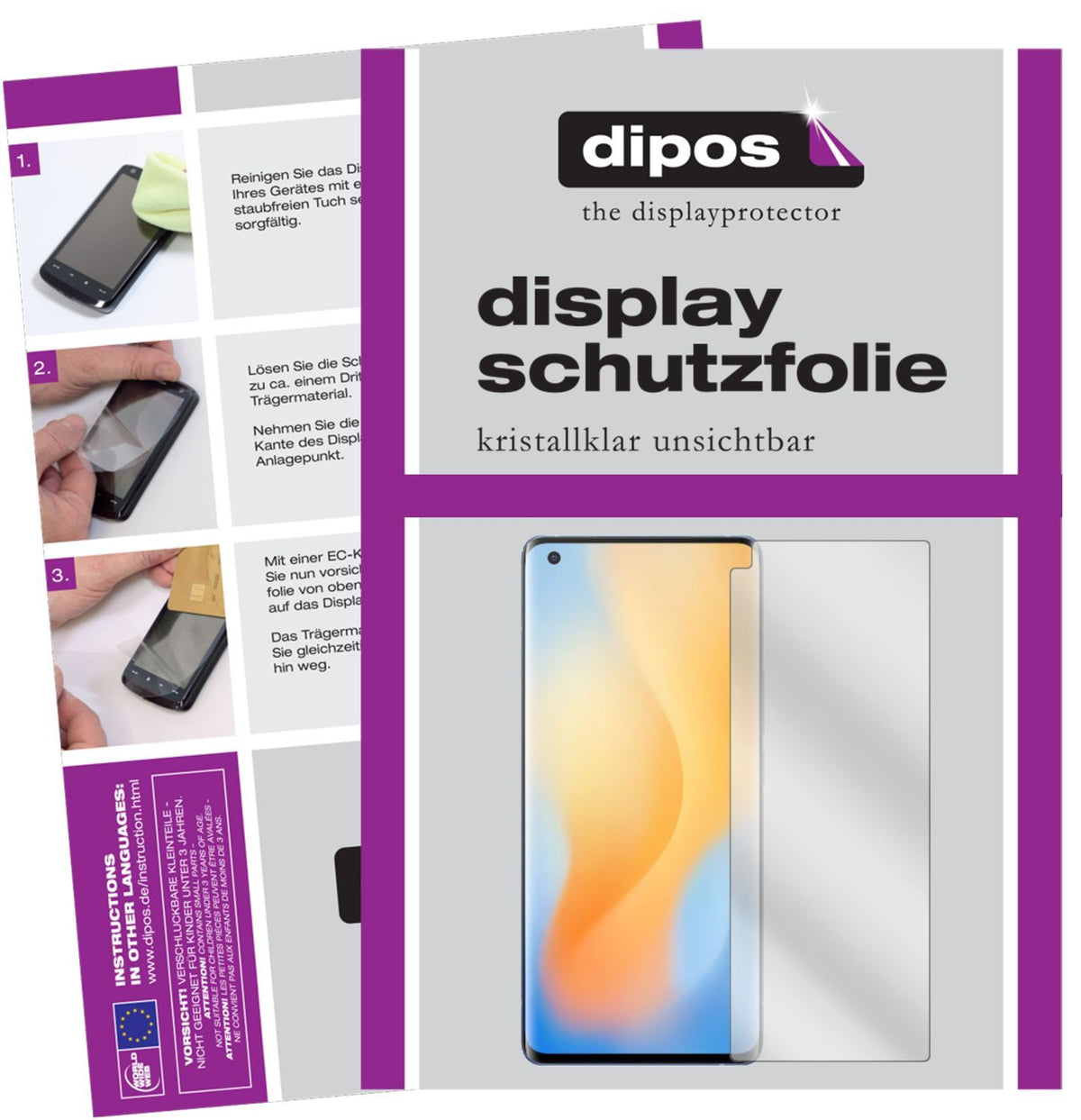2x Schutzfolie klar für Vivo X50 Pro Display-Schut (1)