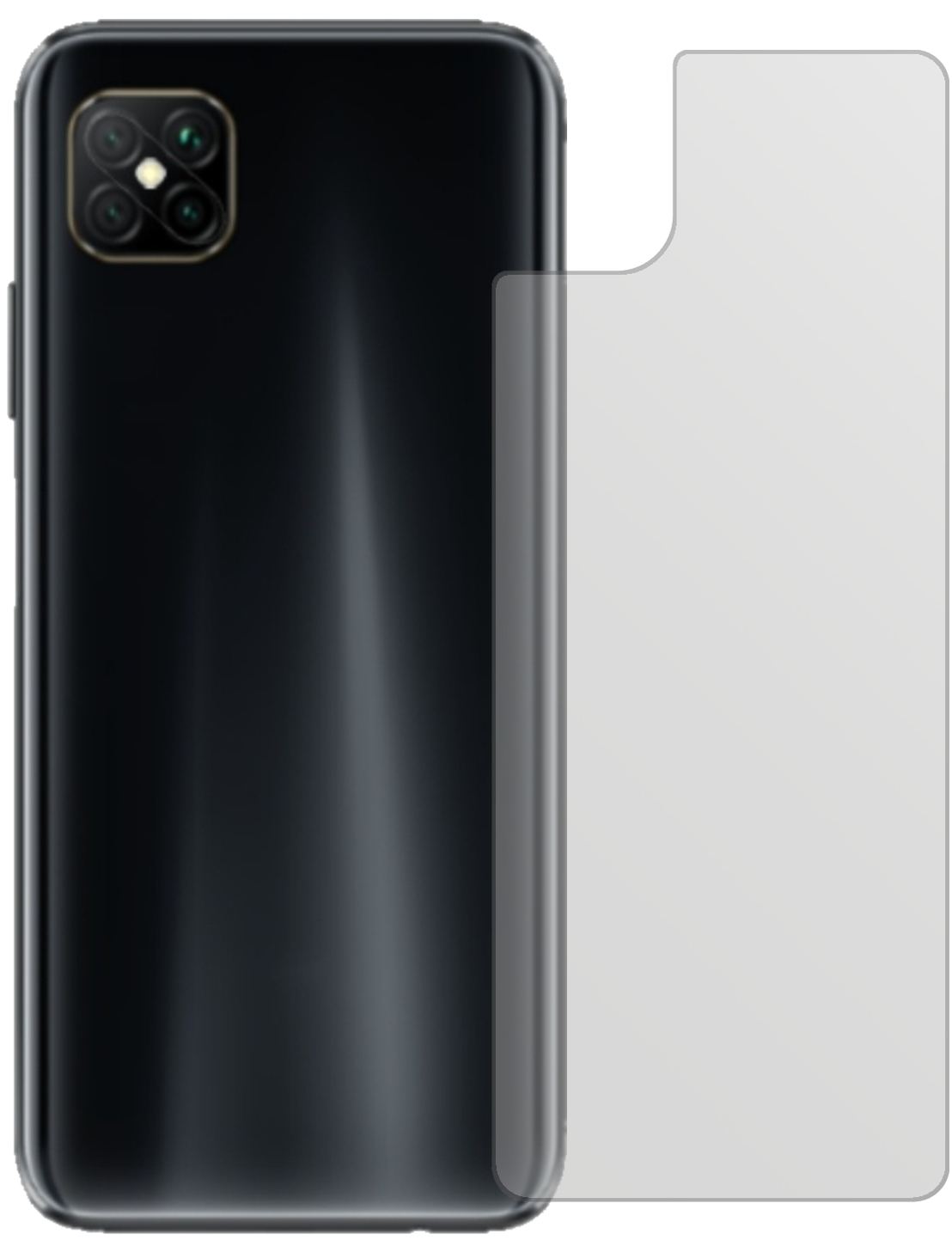 1x Schutzfolie matt für Oppo A92s Rückseite Displa (2)