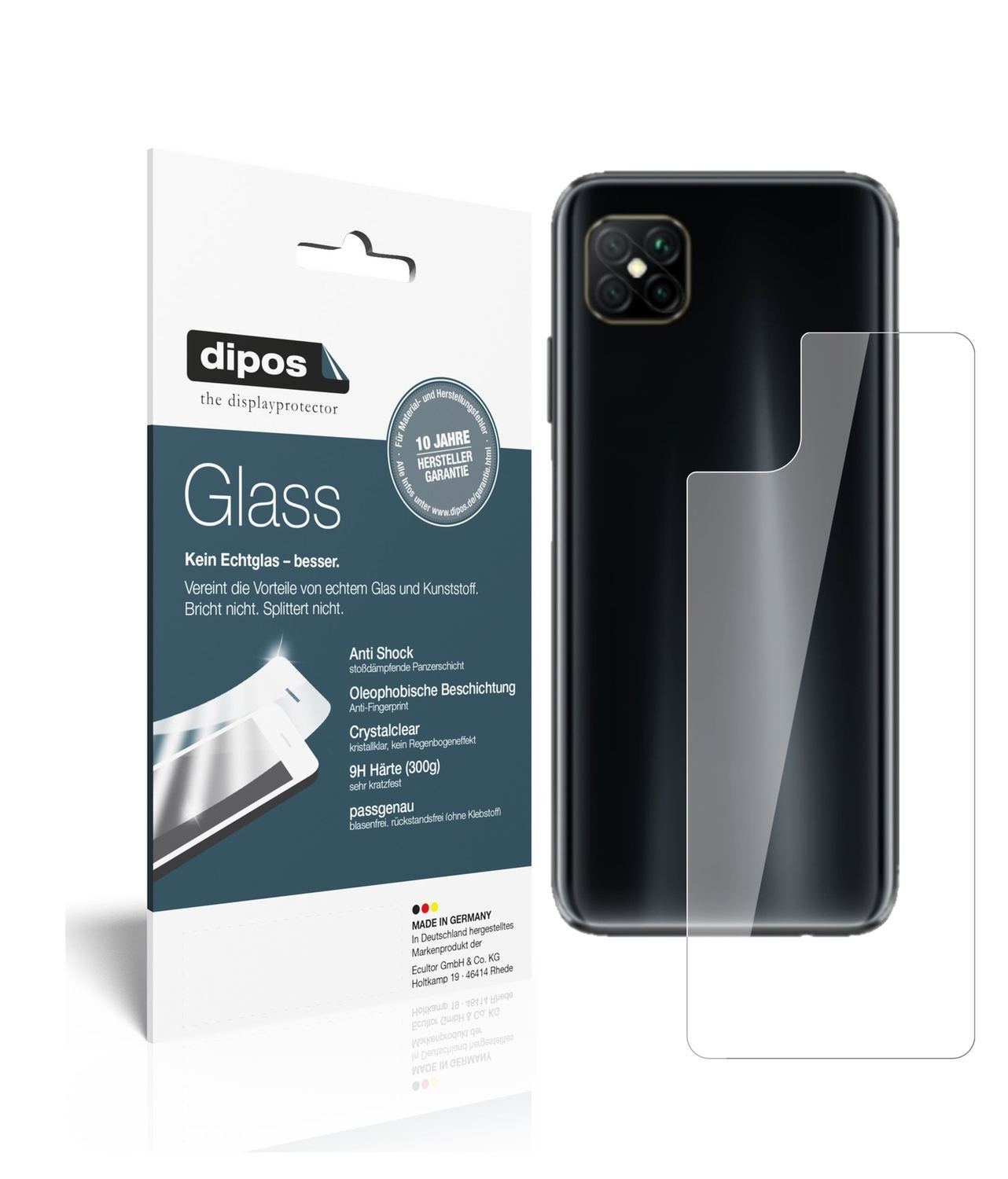 2x 9H Schutzfolie für Oppo A92s Rückseite Panzerfo (1)