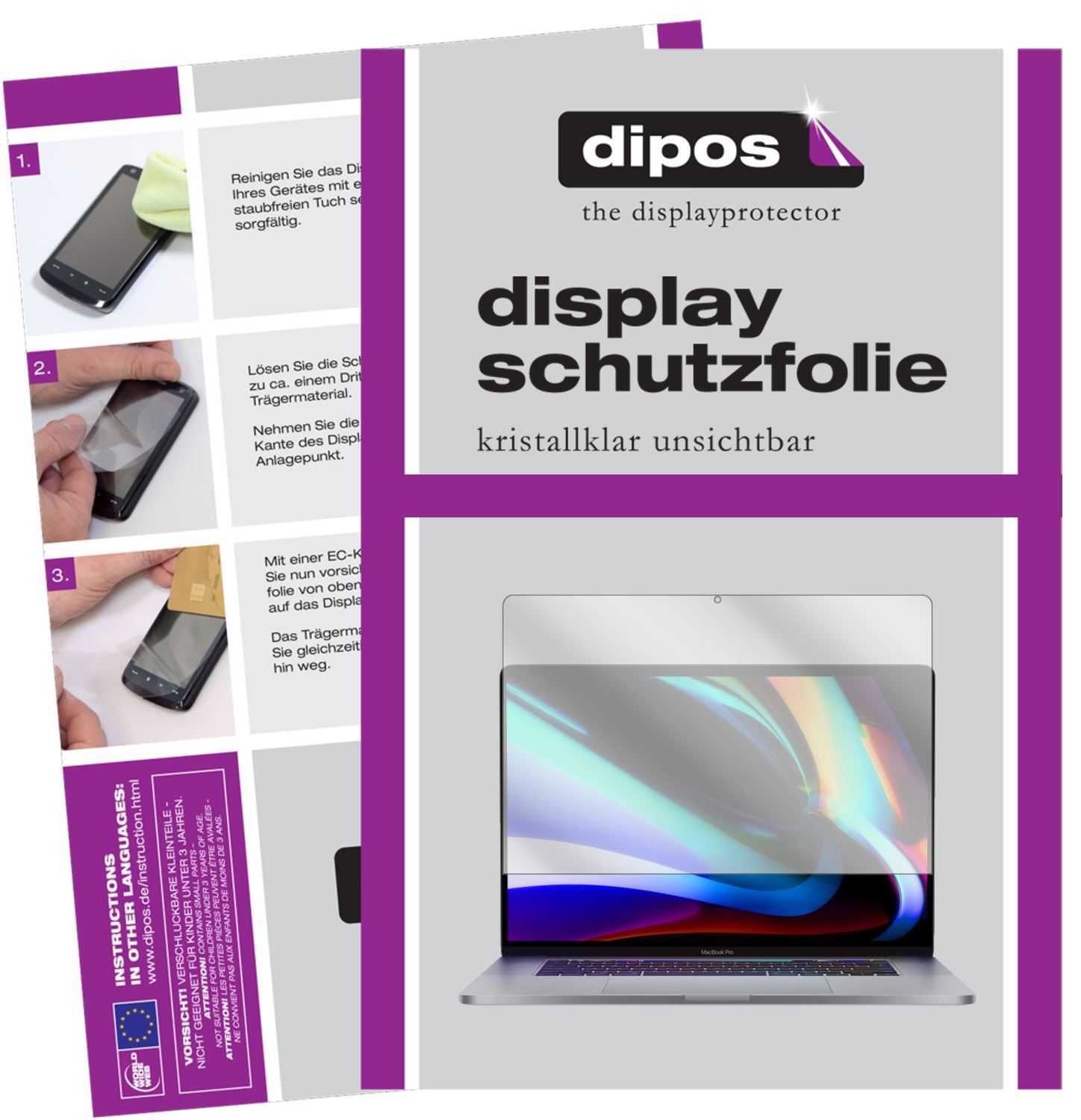 1x Schutzfolie klar für Apple MacBook Pro 16 Zoll  (1)
