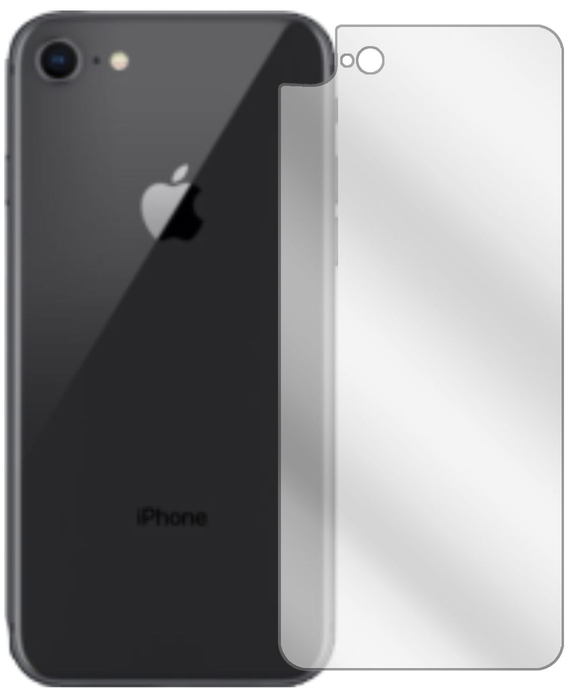 1x Schutzfolie klar für Apple iPhone SE 2 Rückseit (2)